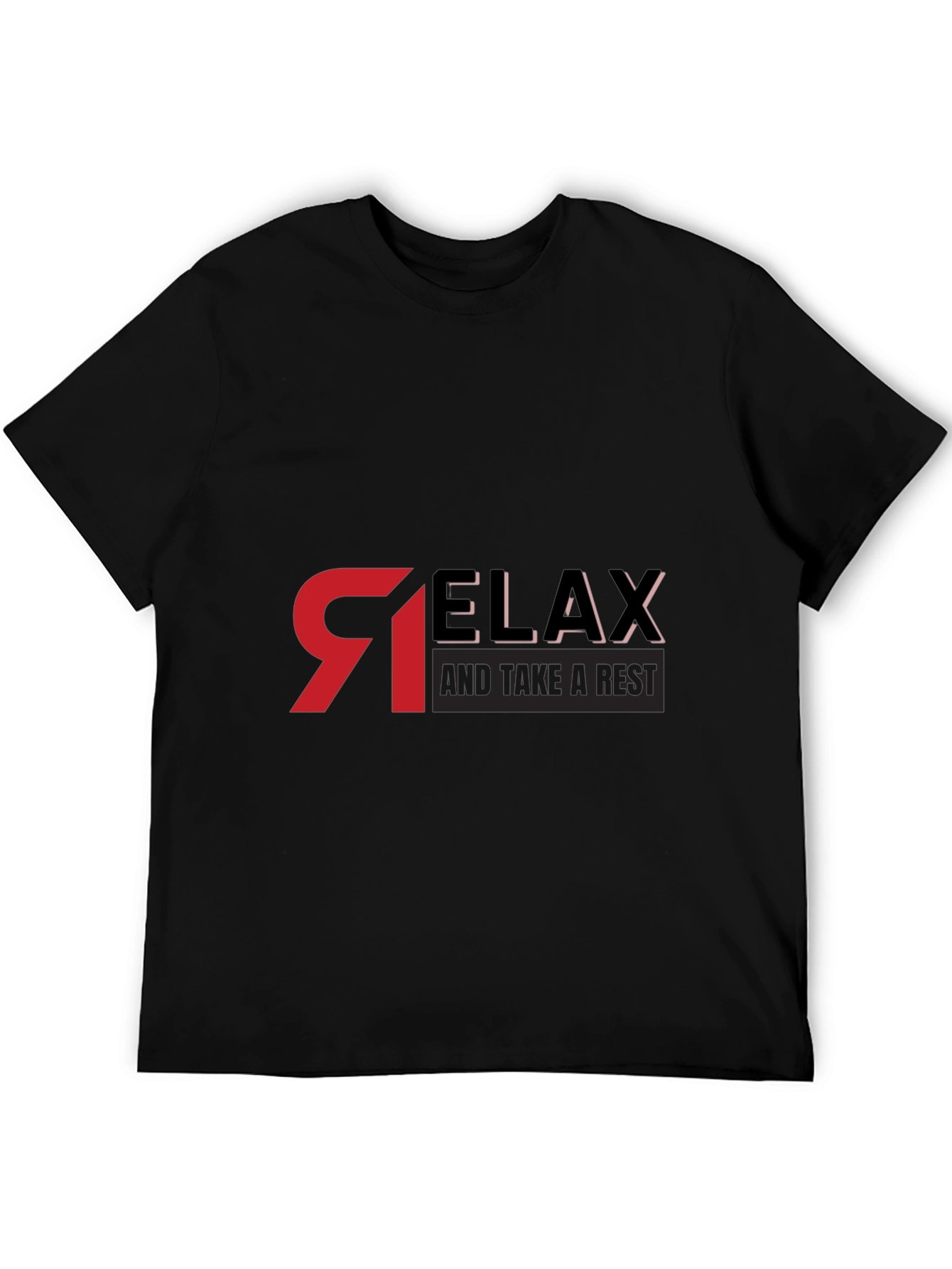 Relax Graphic Black T-Shirt - Casual Comfort