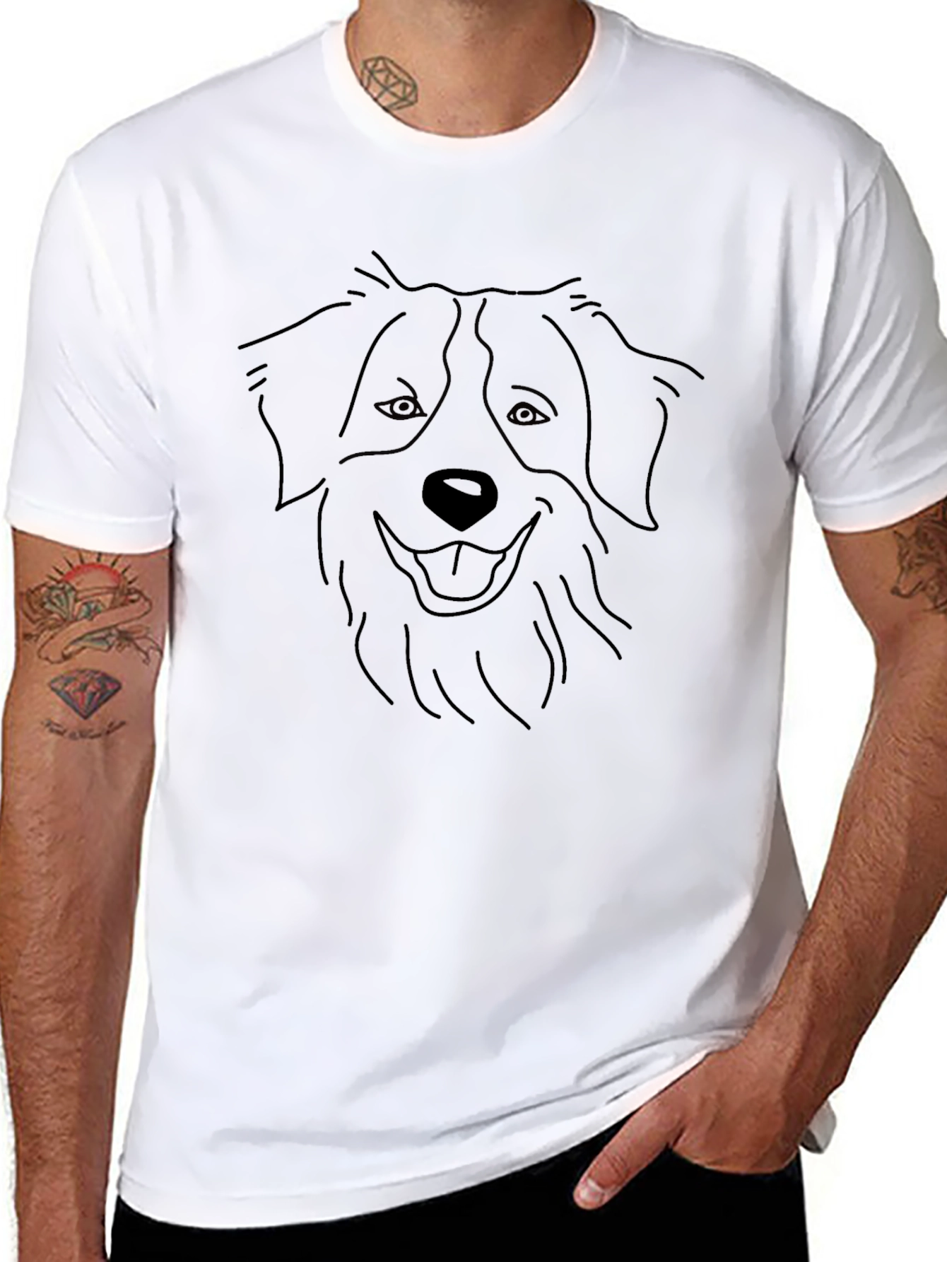 Dog Outline Graphic Tee - Black Unisex T-Shirt