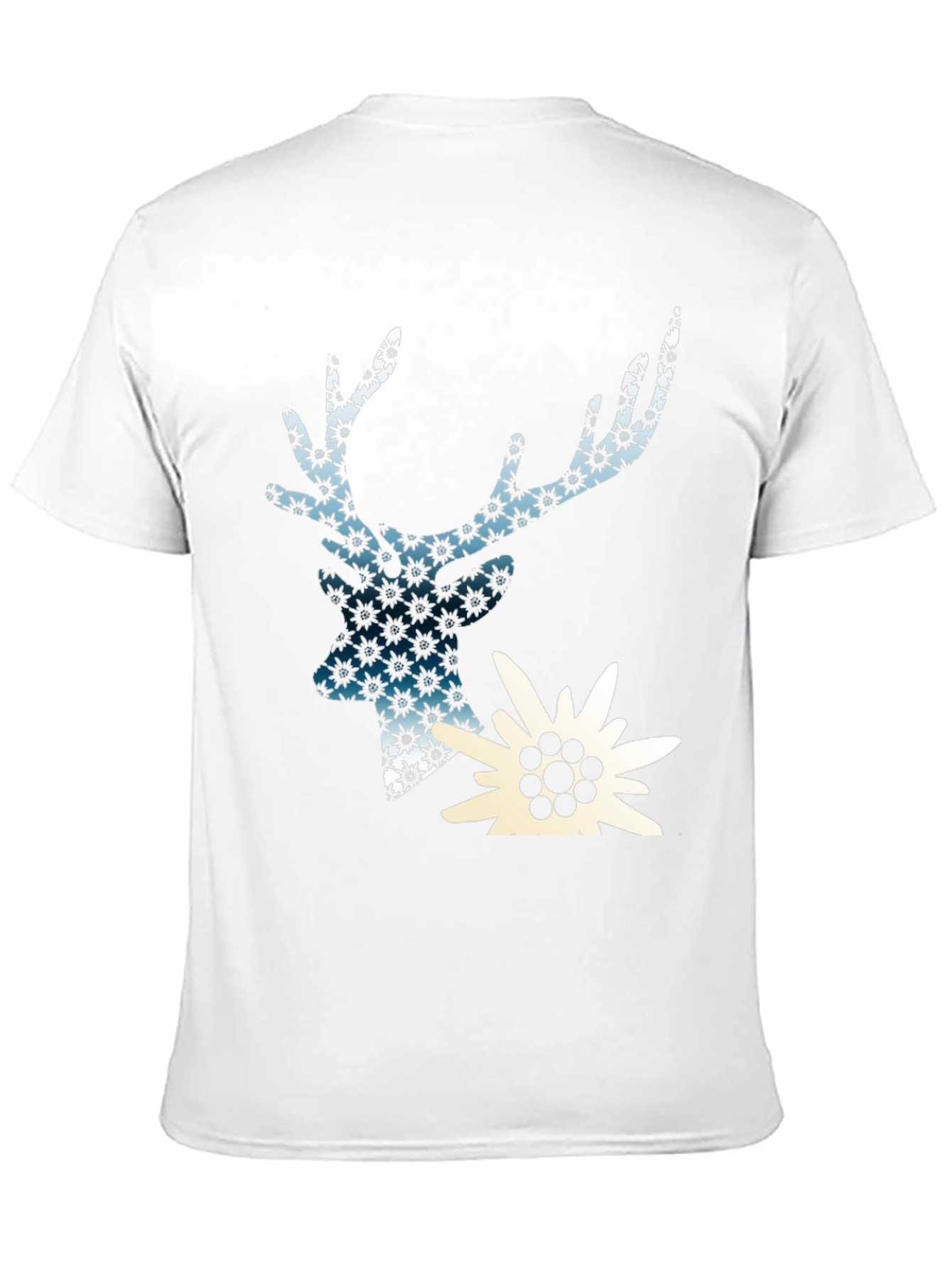 Deer & Edelweiss Graphic Black T-Shirt