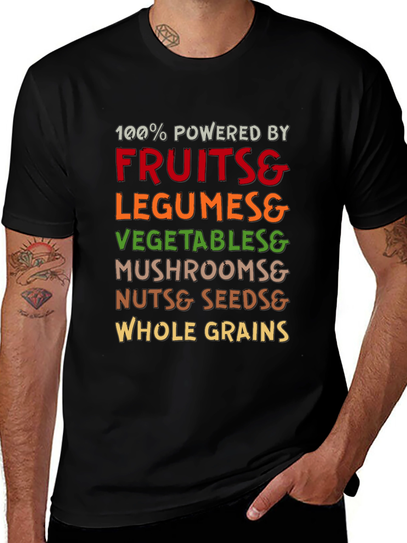 Vegan Powered T-Shirt - Fruits Veggies Legumes and More!