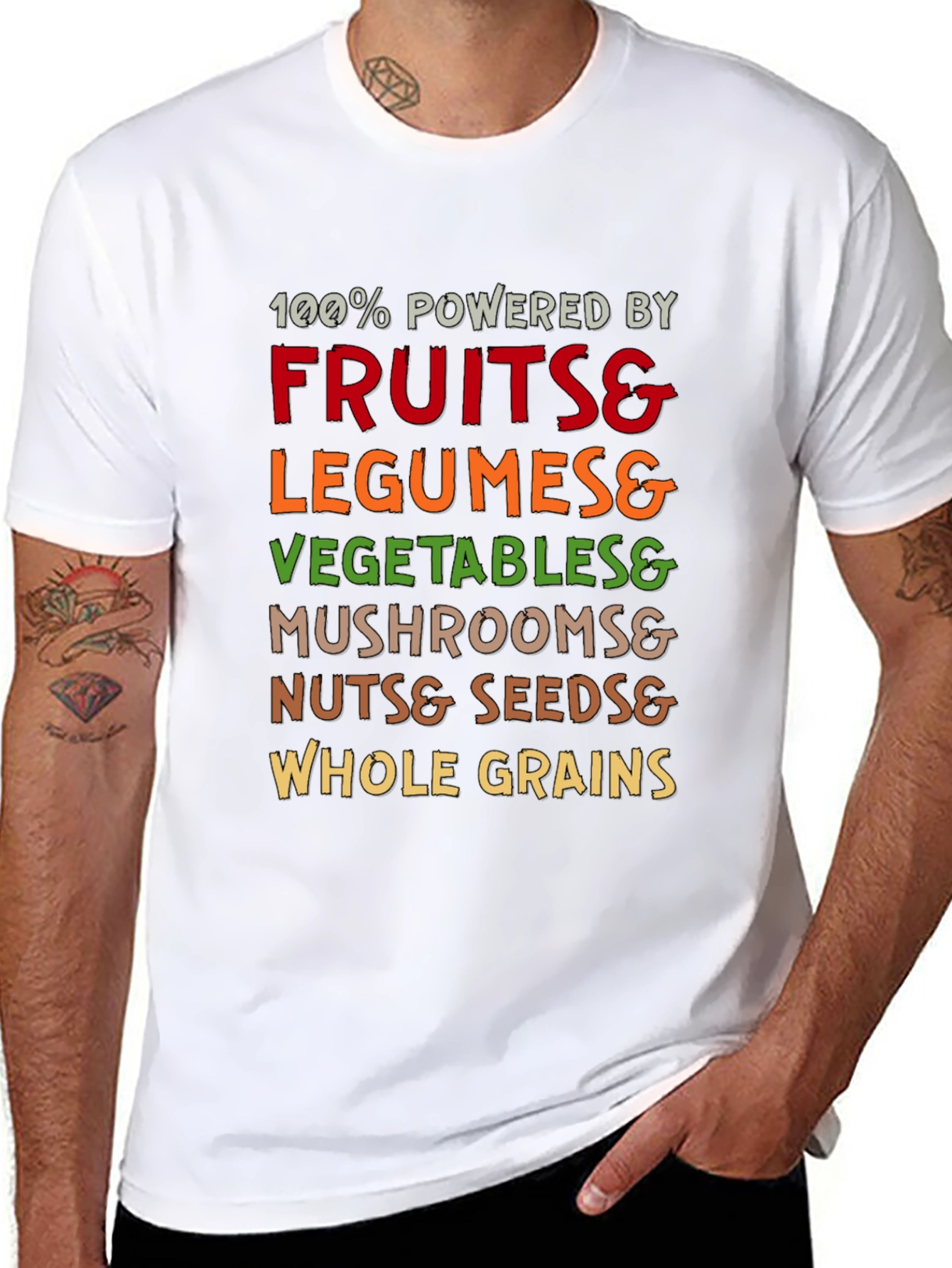 Vegan Powered T-Shirt - Fruits Veggies Legumes and More!