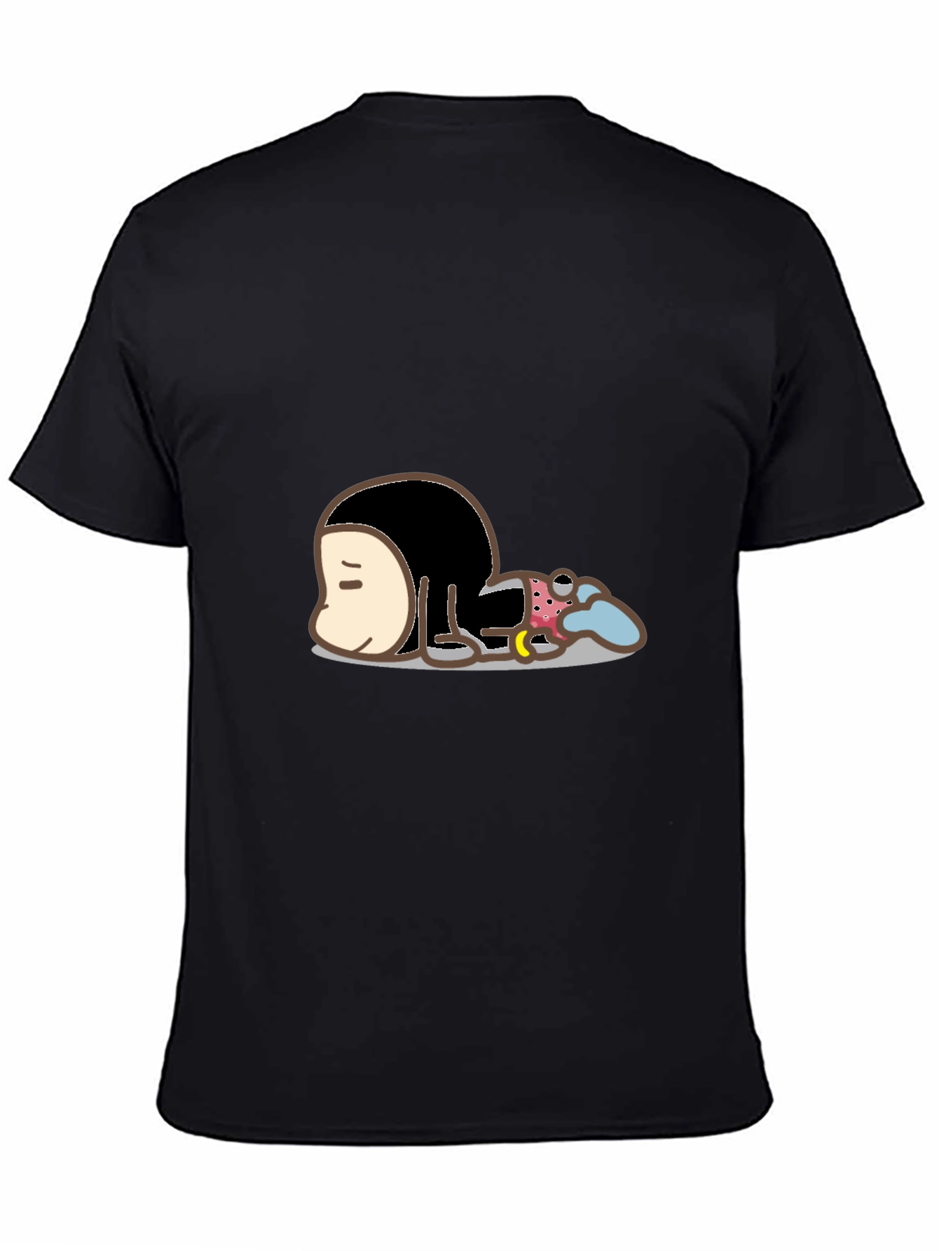 Cartoon Character Graphic Print Black T-Shirt
