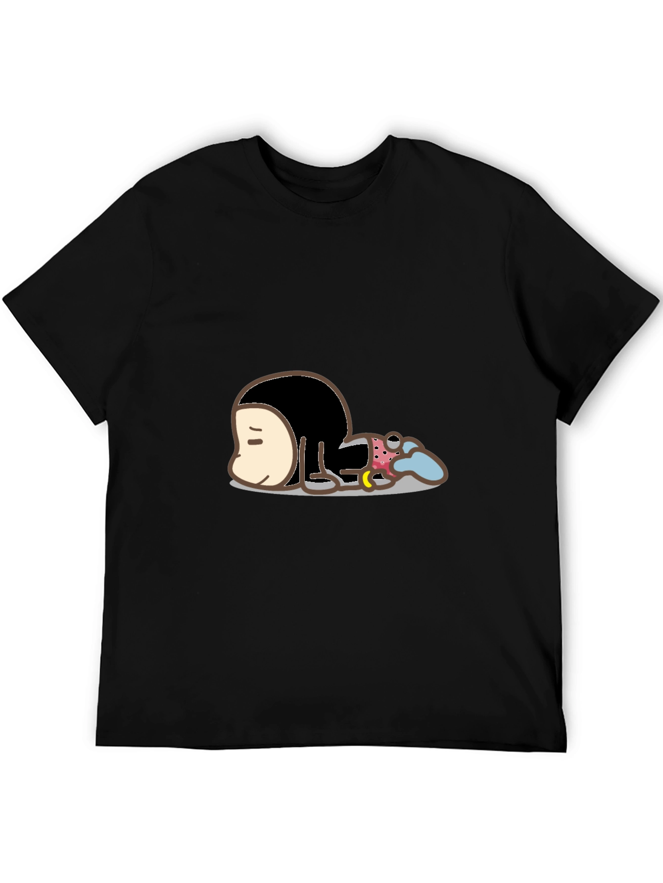 Cartoon Character Graphic Print Black T-Shirt