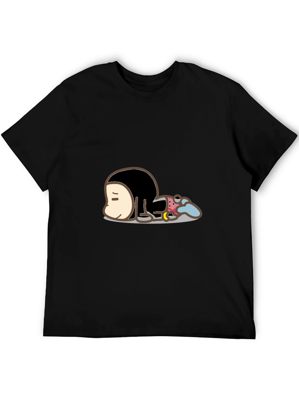 Cartoon Character Graphic Print Black T-Shirt