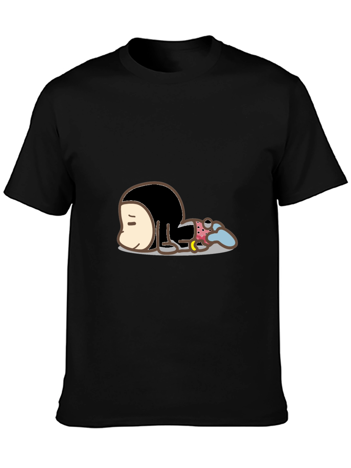 Cartoon Character Graphic Print Black T-Shirt