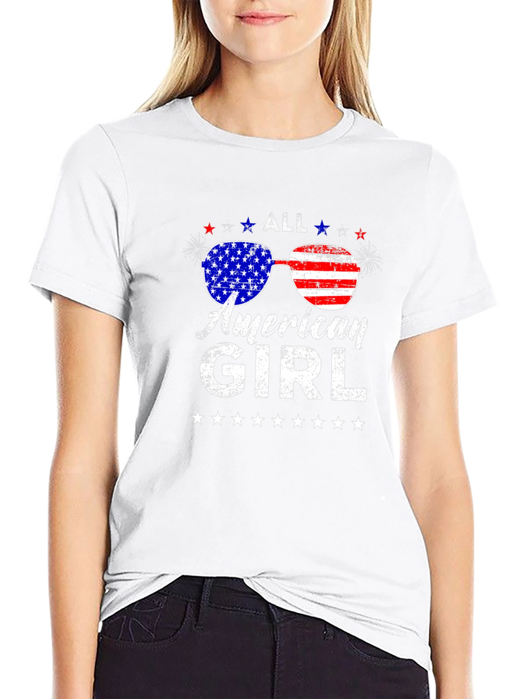 All American Girl Patriotic Graphic Tee