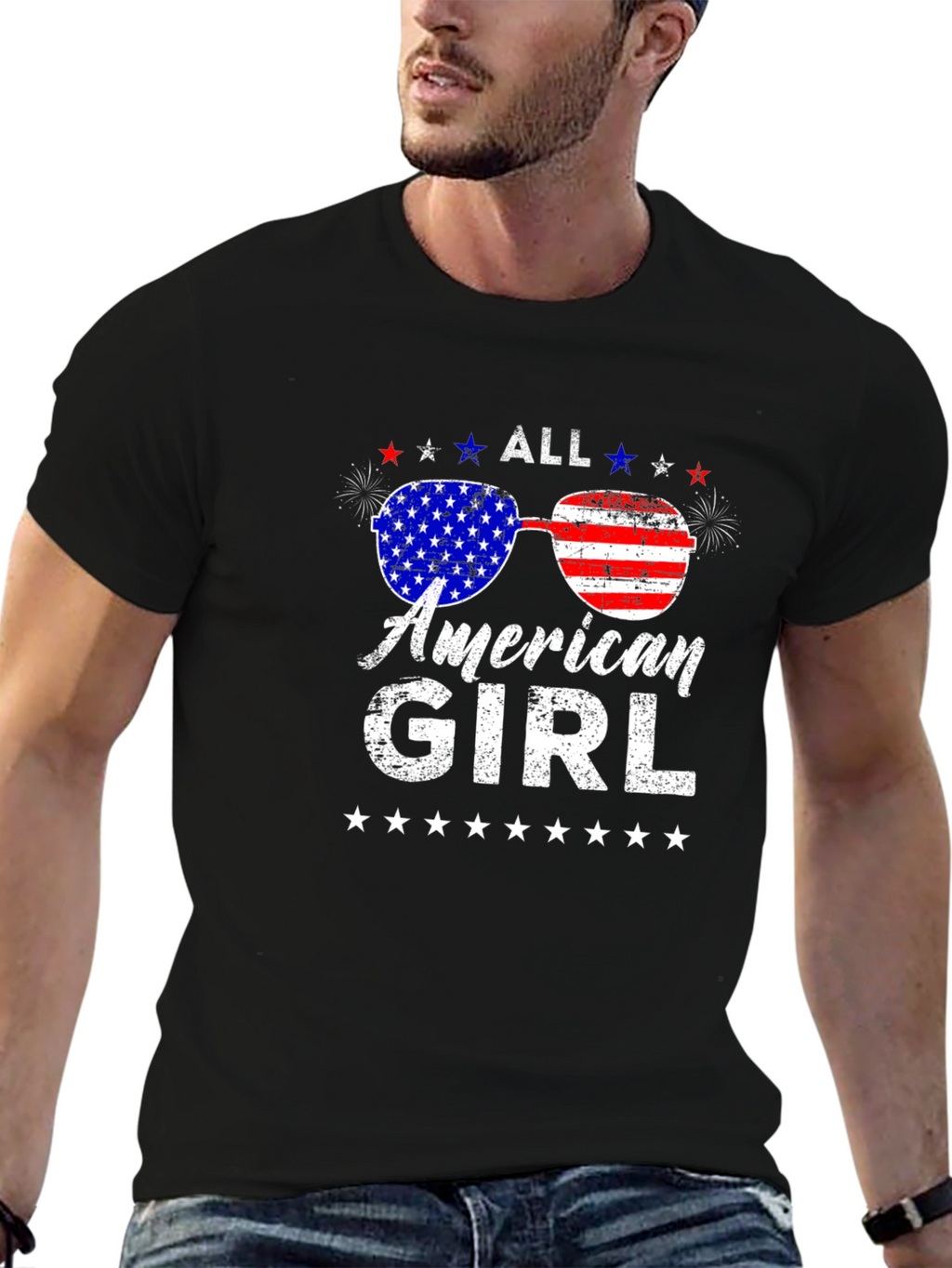 All American Girl Patriotic Graphic Tee