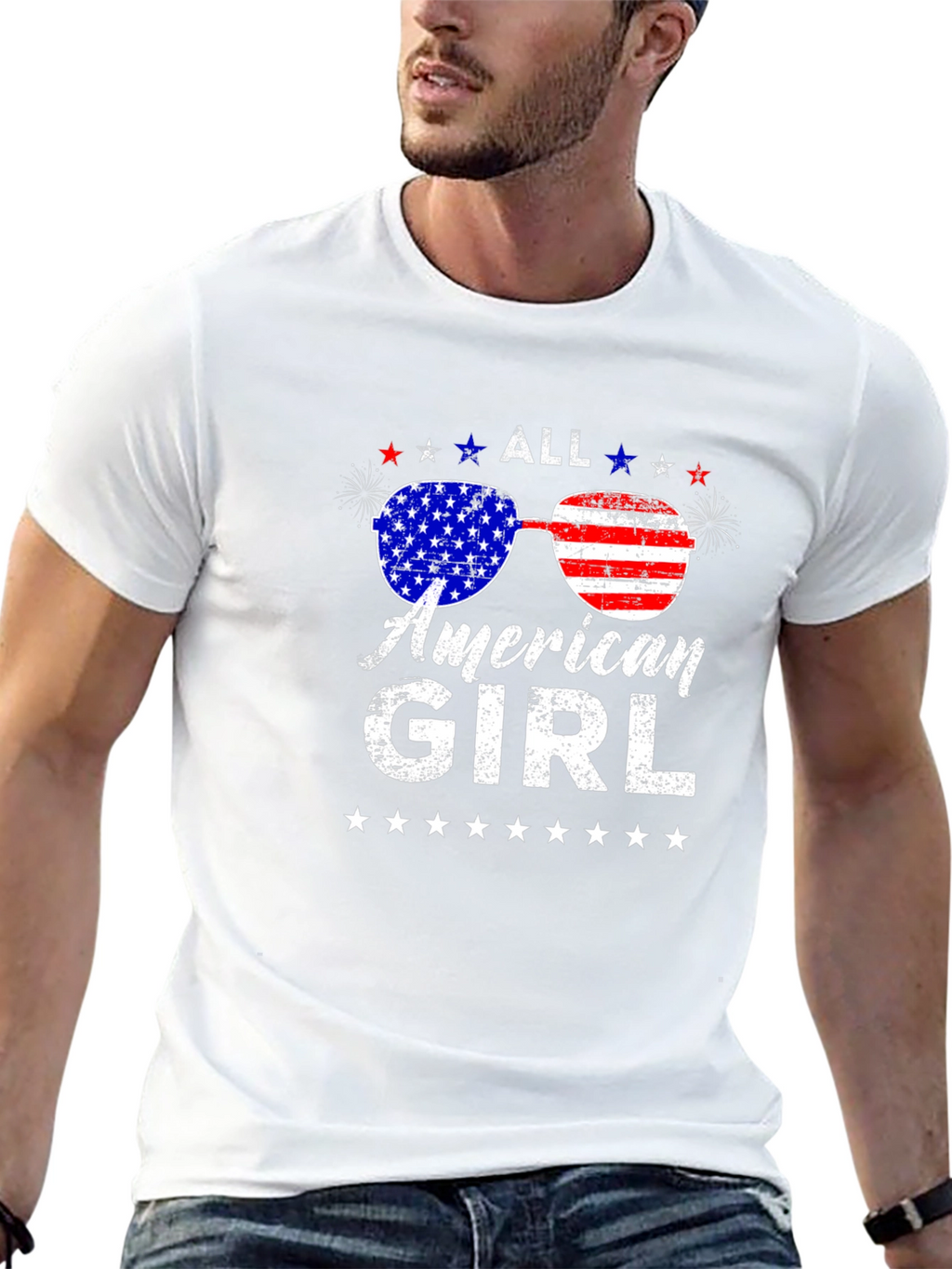 All American Girl Patriotic Graphic Tee