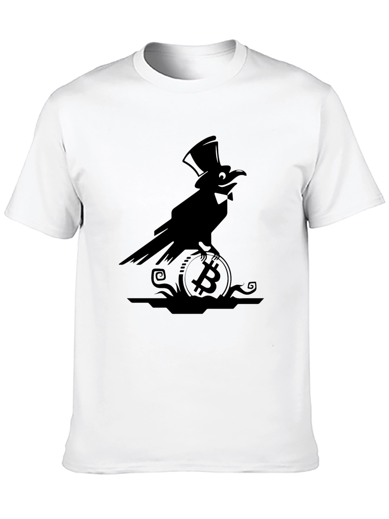 Bitcoin Raven Top Hat T-Shirt
