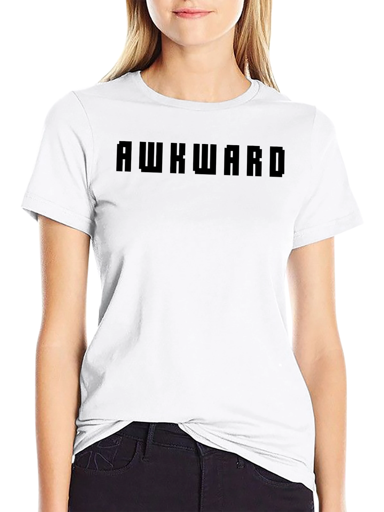 Awkward Graphic Tee - Black Crew Neck T-Shirt