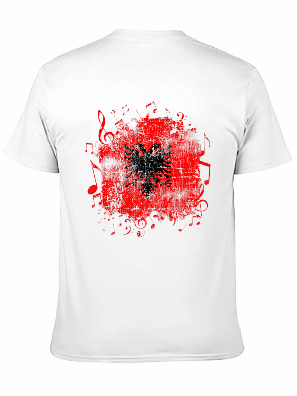 Albanian Eagle Music Notes Graphic T-Shirt