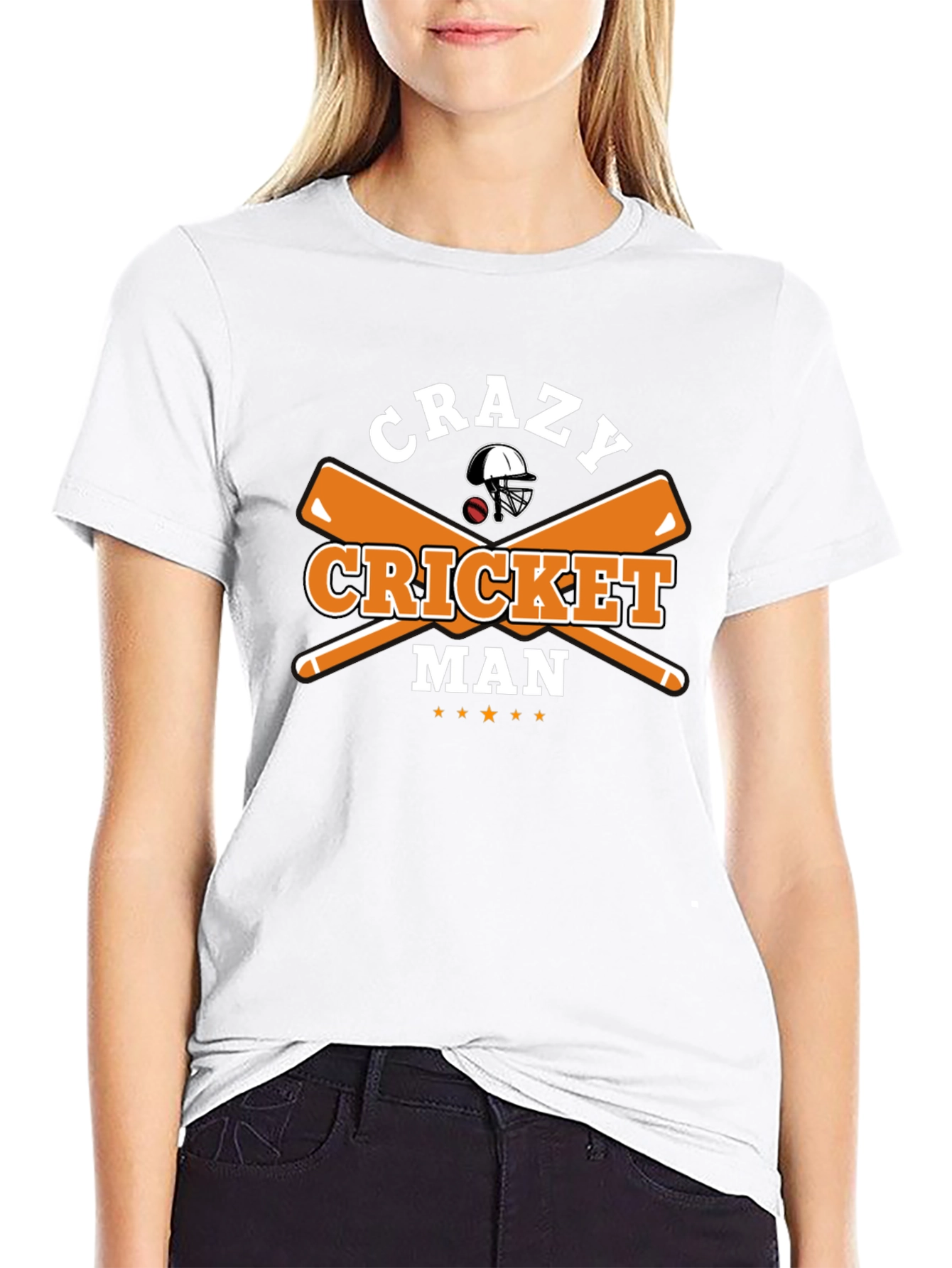 Crazy Cricket Man Graphic T-Shirt