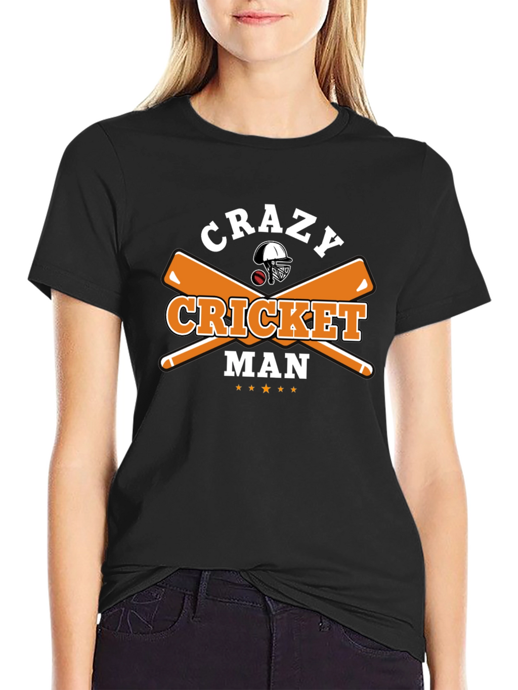 Crazy Cricket Man Graphic T-Shirt