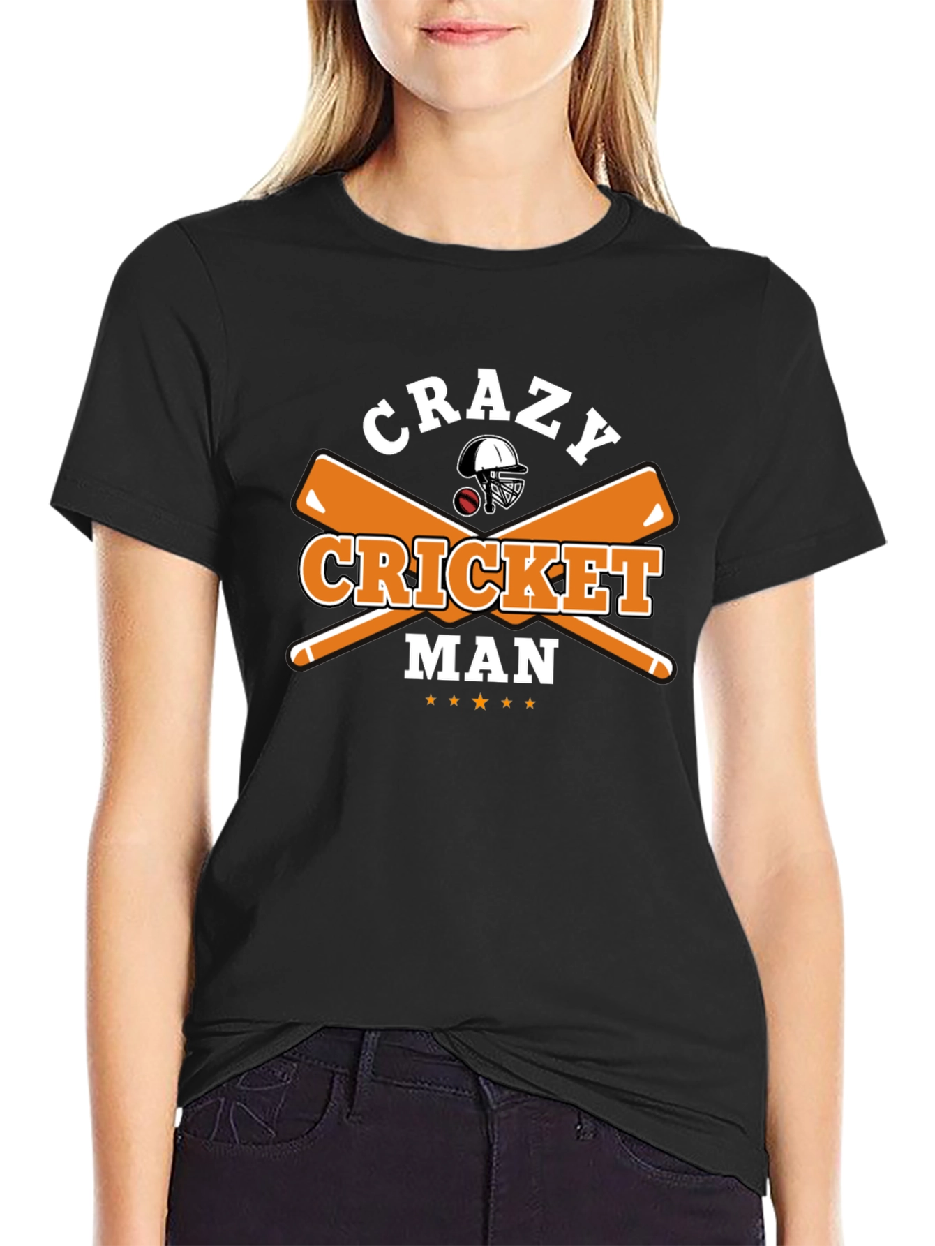 Crazy Cricket Man Graphic T-Shirt
