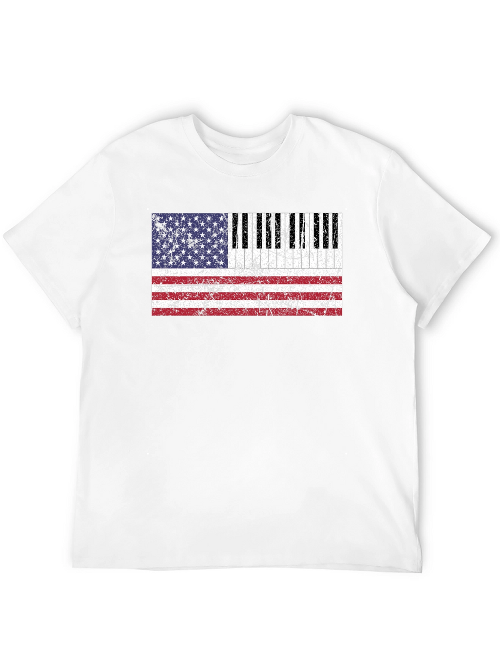 Patriotic Piano Keys American Flag Graphic Tee