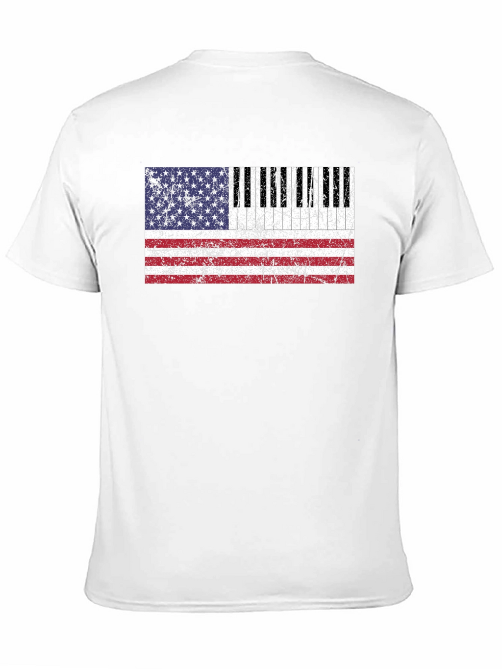 Patriotic Piano Keys American Flag Graphic Tee
