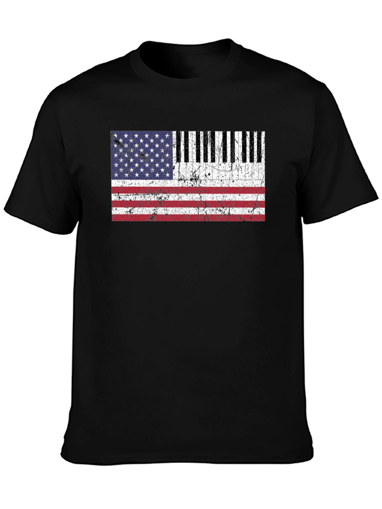 Patriotic Piano Keys American Flag Graphic Tee