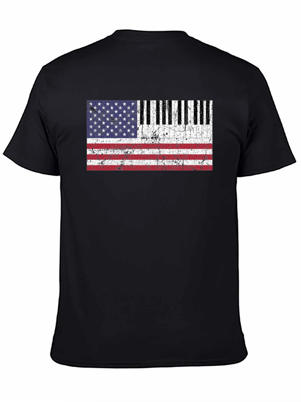 Patriotic Piano Keys American Flag Graphic Tee