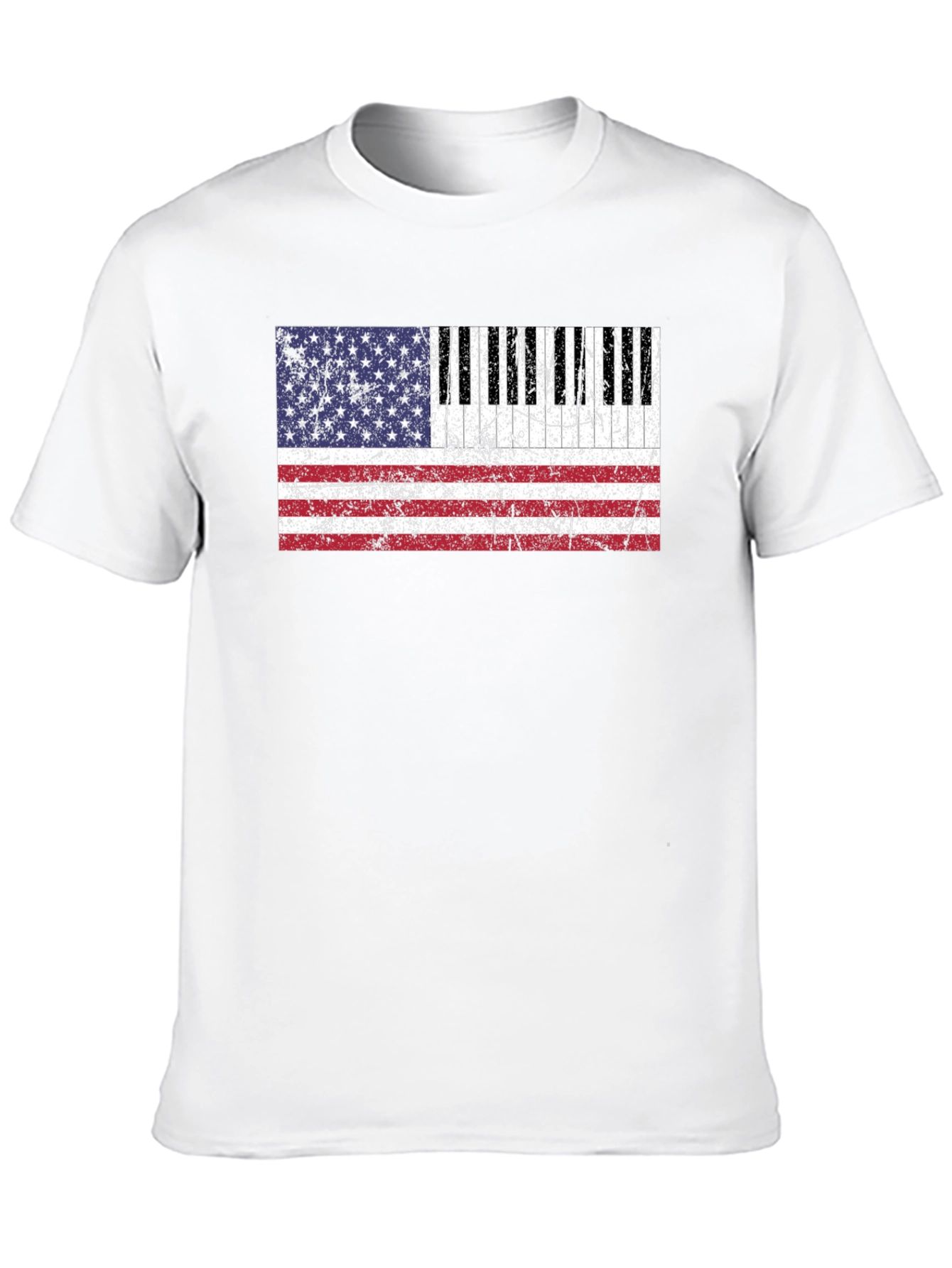 Patriotic Piano Keys American Flag Graphic Tee