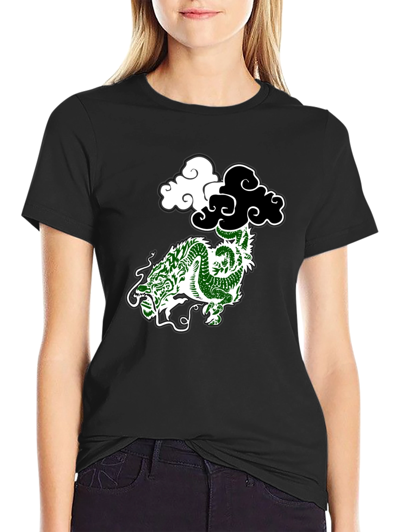 Dragon Cloud Graphic Tee - Black