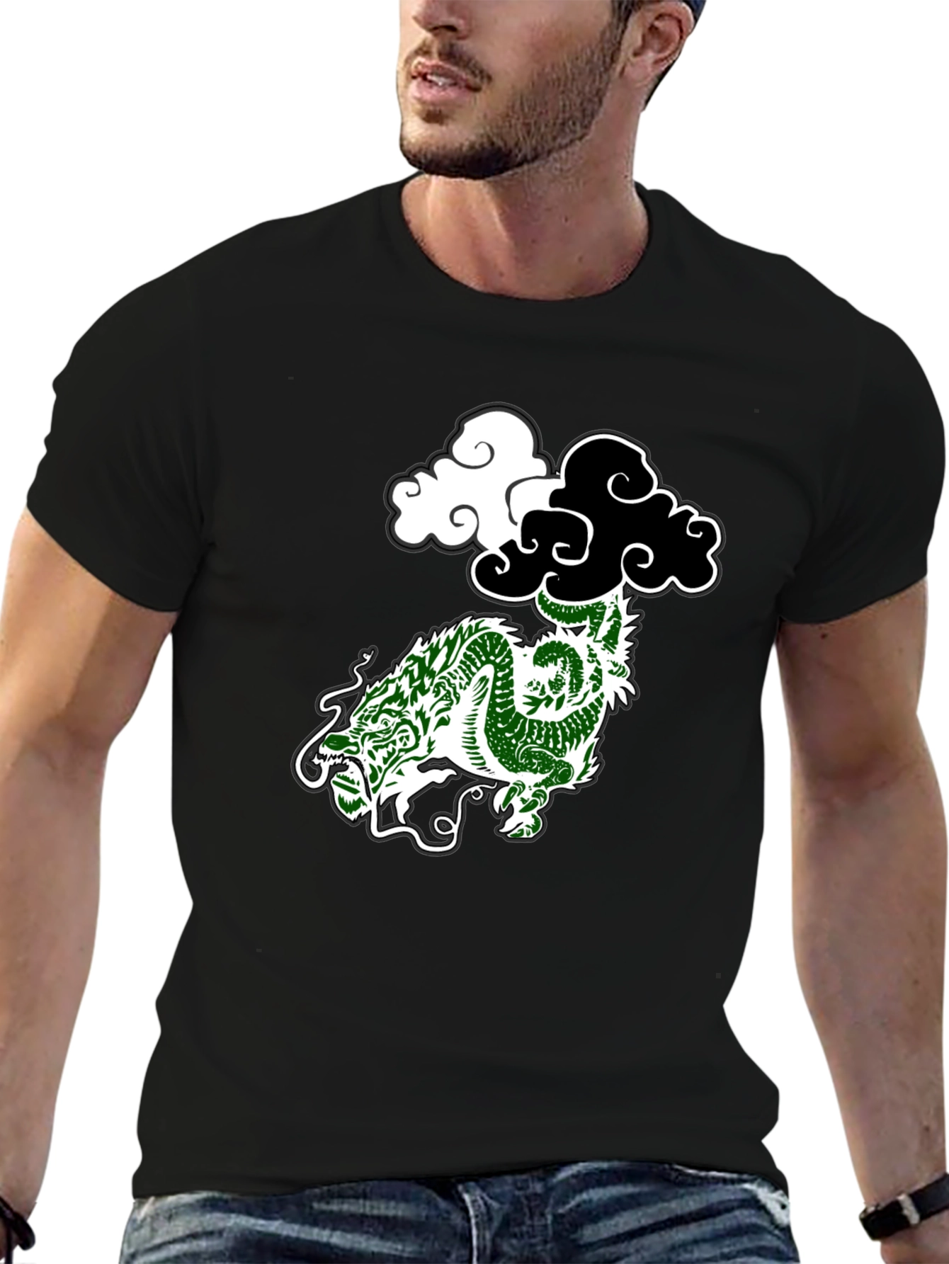 Dragon Cloud Graphic Tee - Black