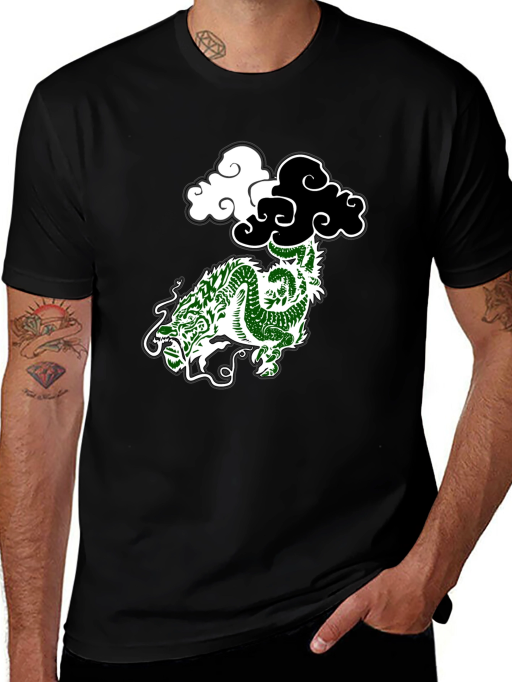 Dragon Cloud Graphic Tee - Black
