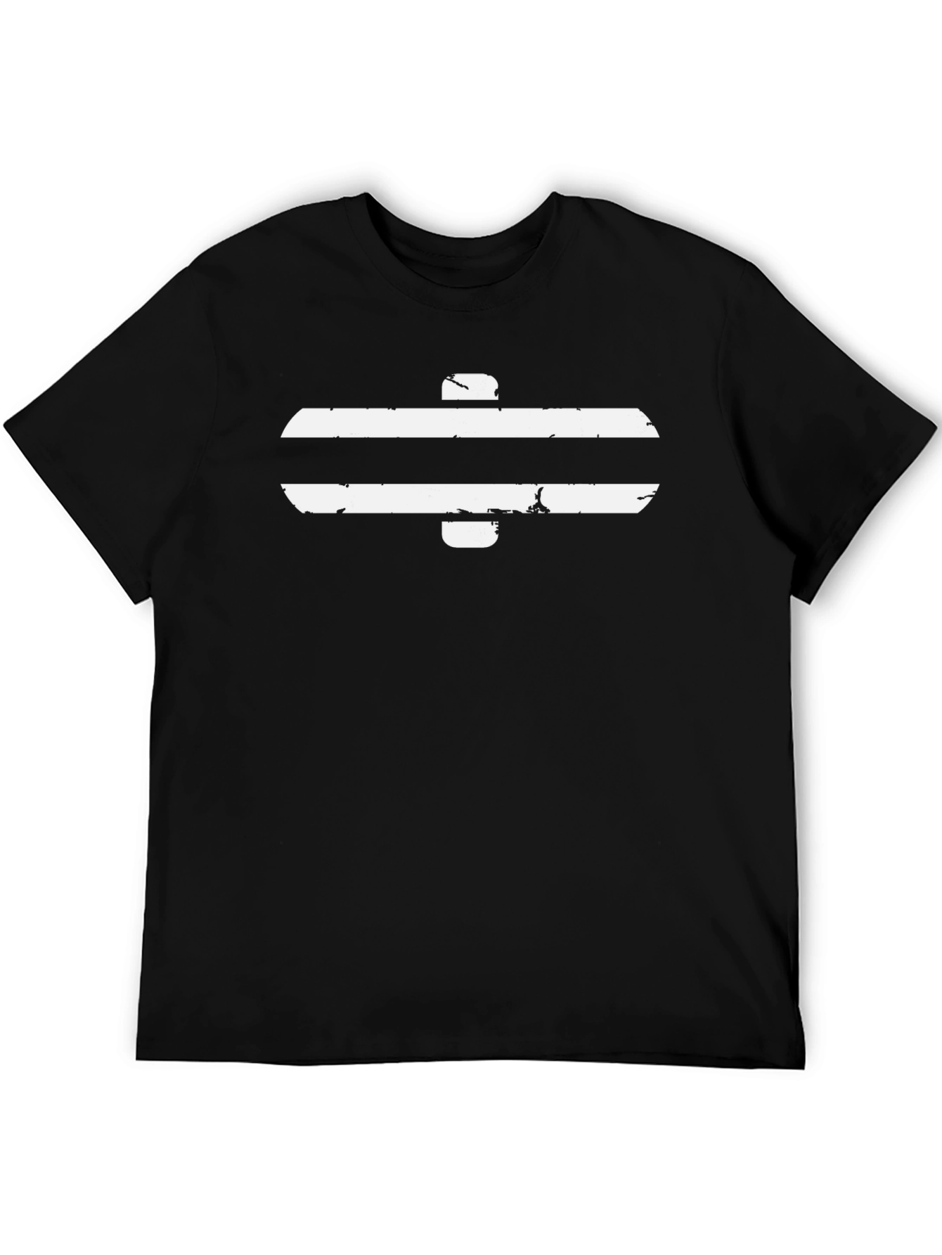 Black T-Shirt with White Equals Sign Graphic