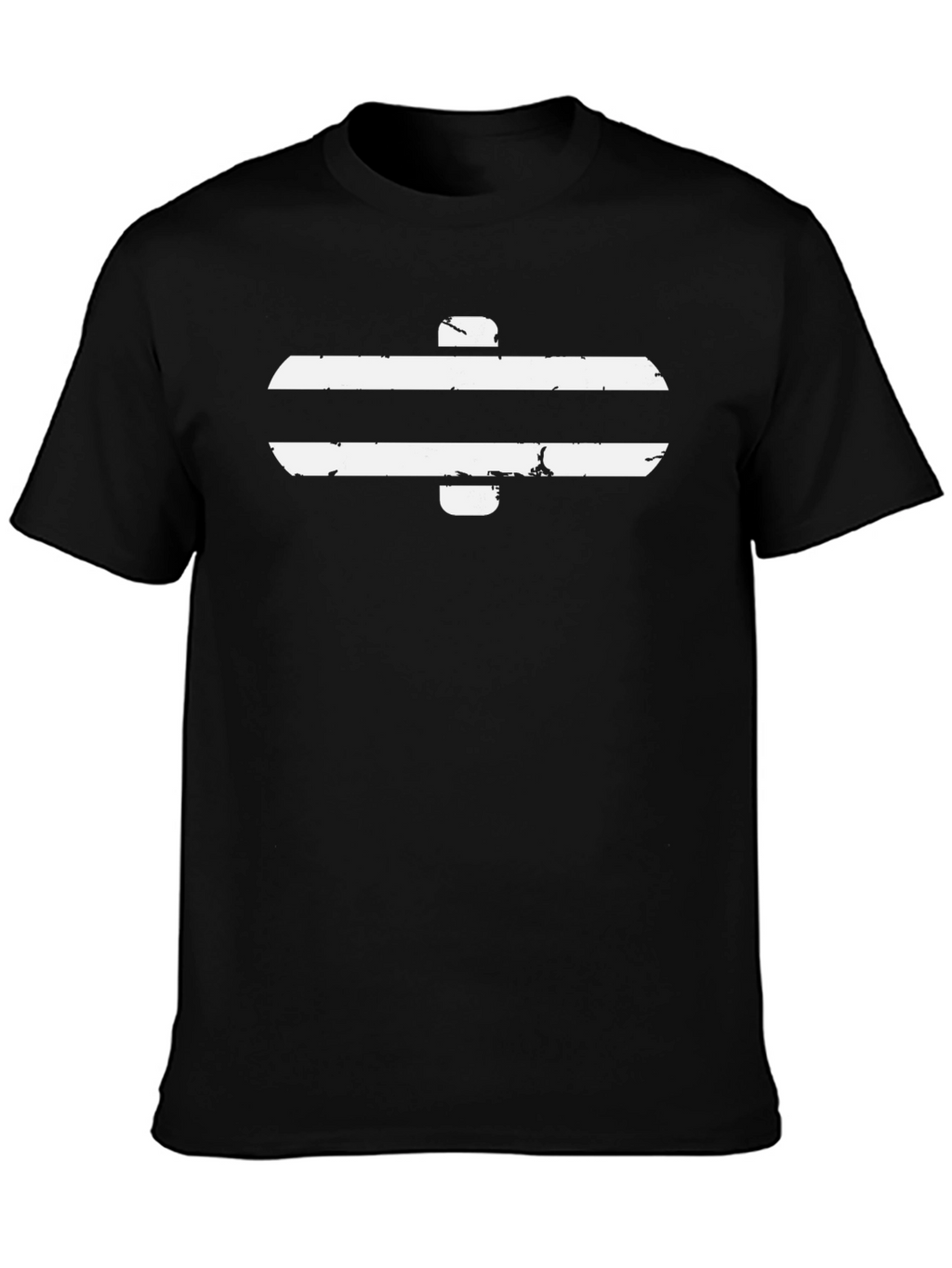 Black T-Shirt with White Equals Sign Graphic