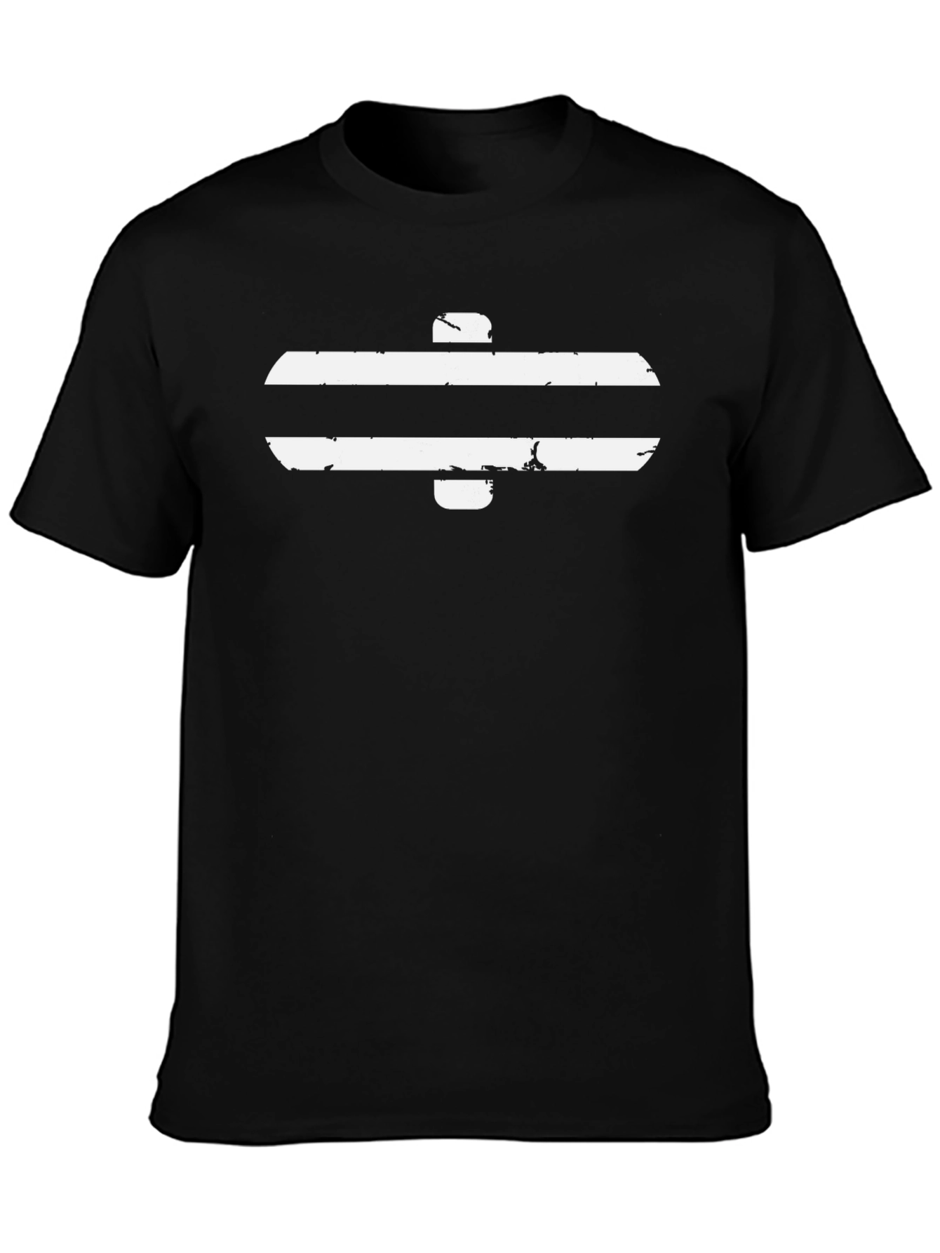 Black T-Shirt with White Equals Sign Graphic