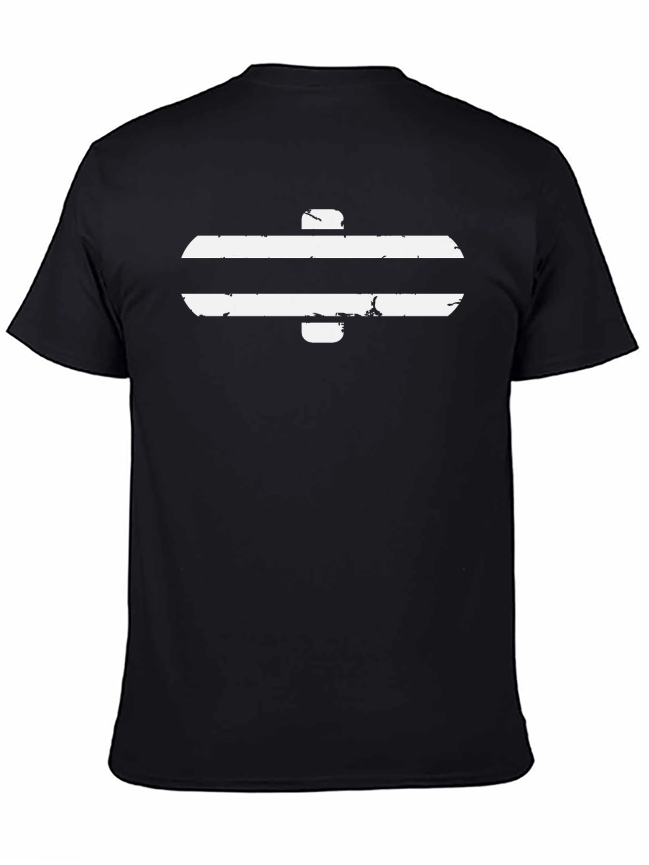 Black T-Shirt with White Equals Sign Graphic