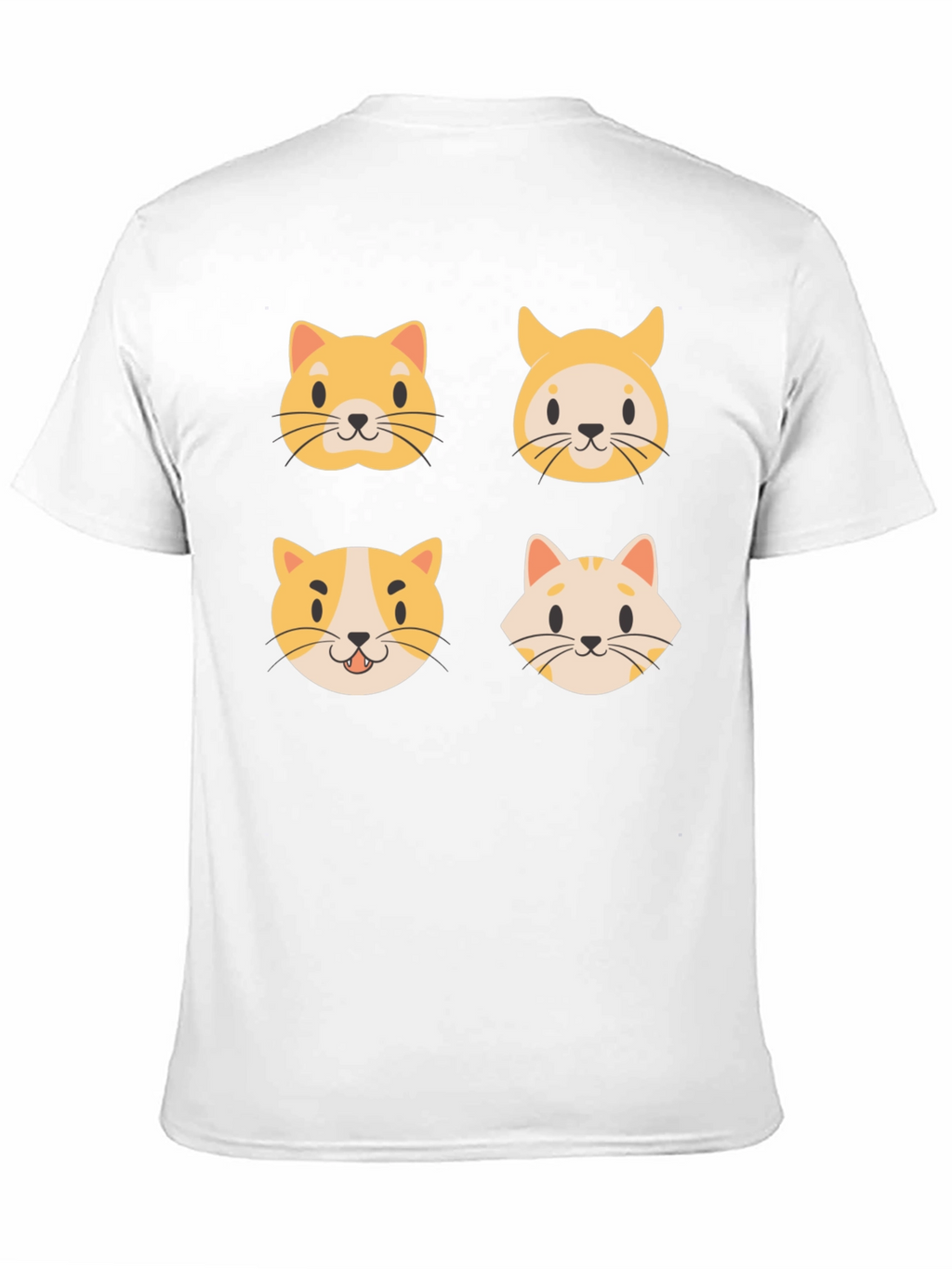 Cute Cat Faces Black T-Shirt