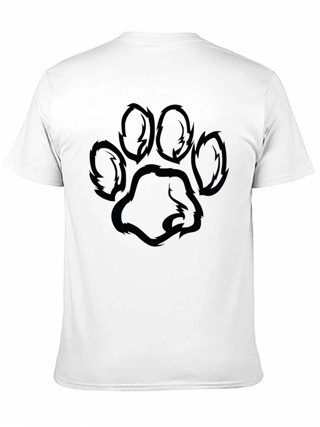 Black T-Shirt with Paw Print Design