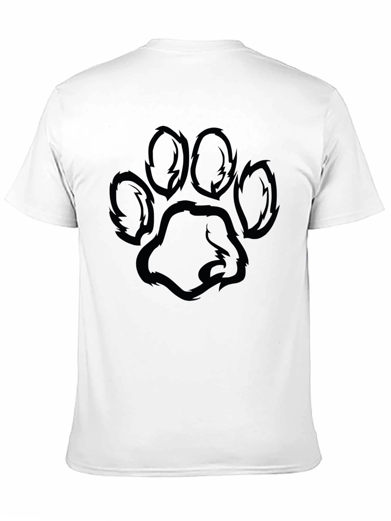 Black T-Shirt with Paw Print Design
