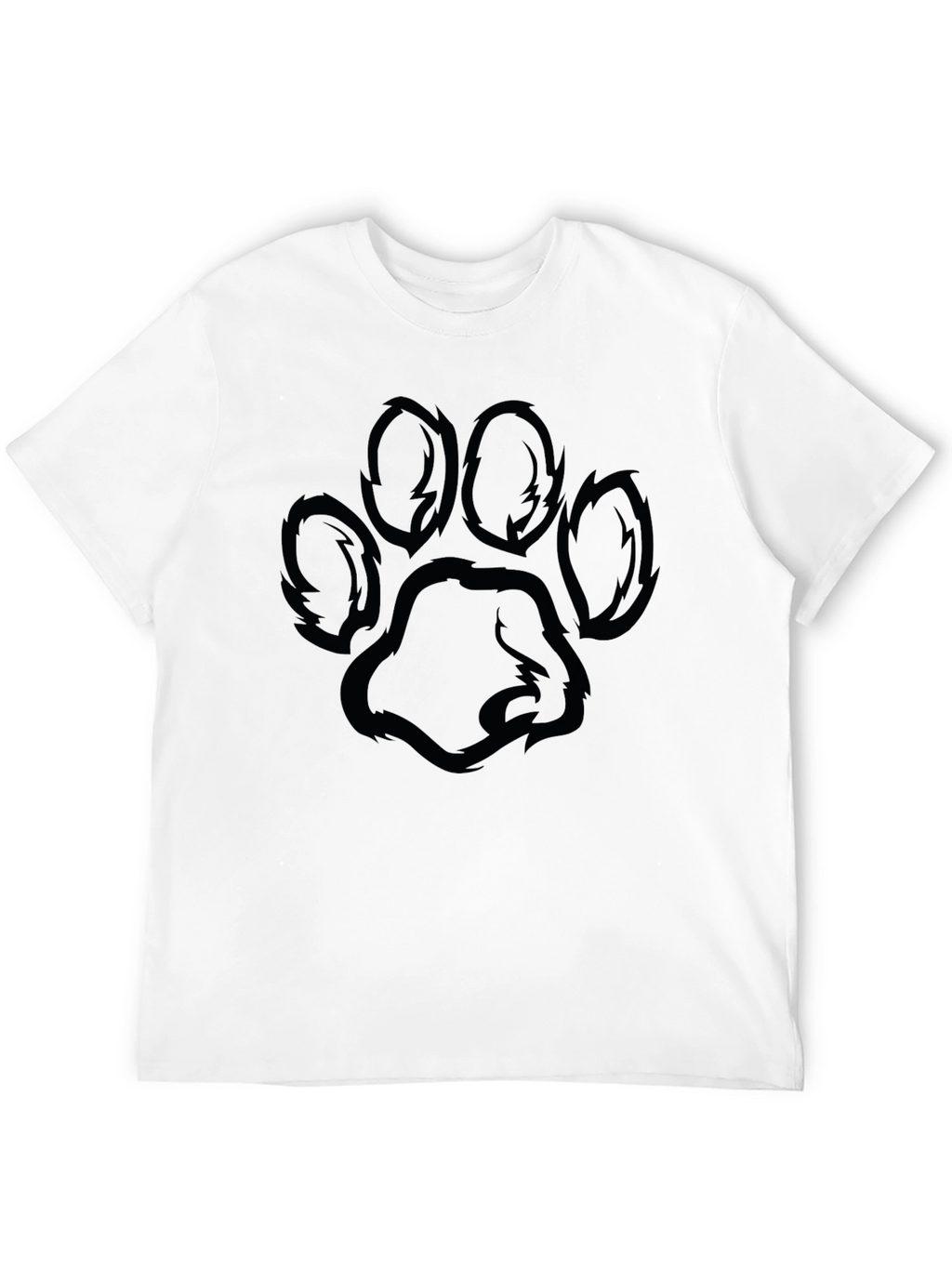 Black T-Shirt with Paw Print Design