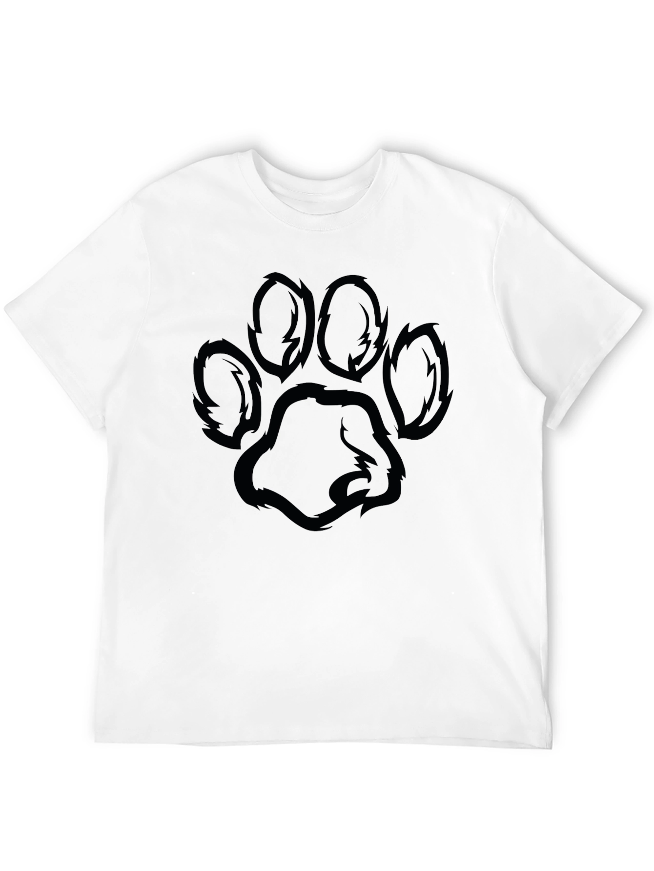 Black T-Shirt with Paw Print Design