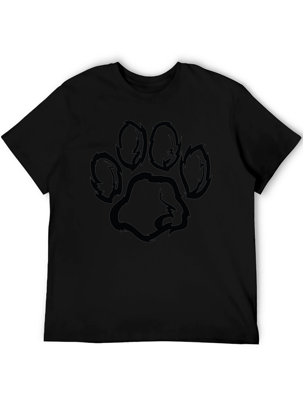 Black T-Shirt with Paw Print Design