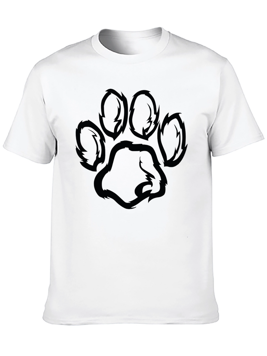 Black T-Shirt with Paw Print Design