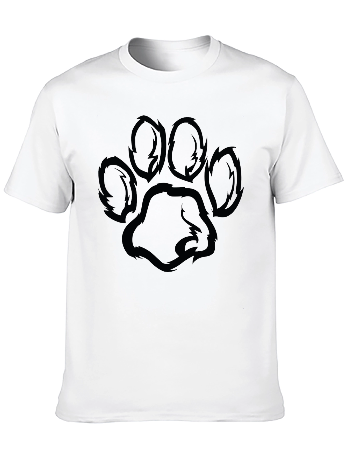 Black T-Shirt with Paw Print Design
