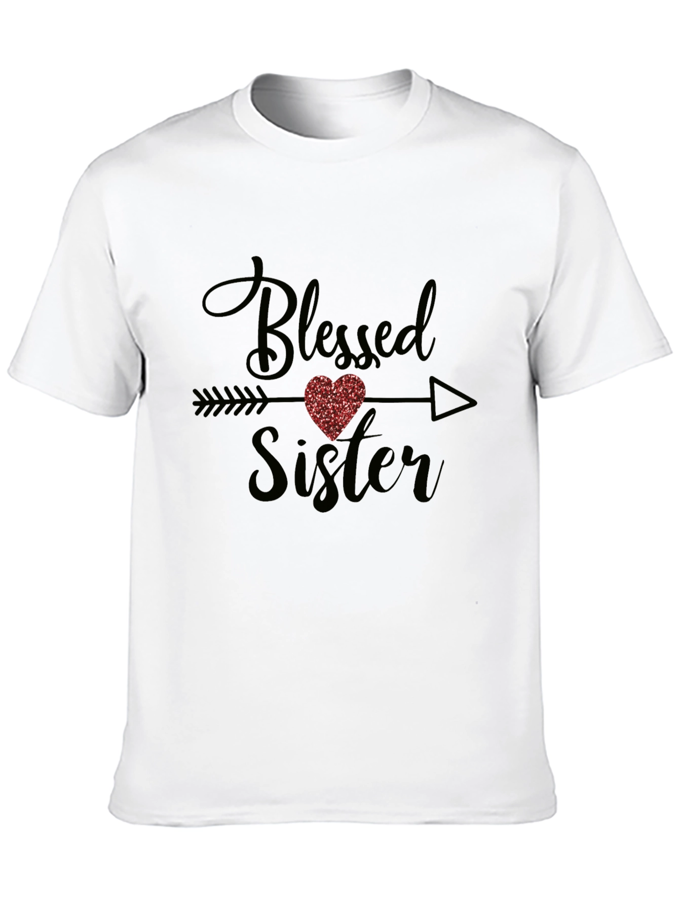 Blessed Sister Arrow Heart Graphic Tee - Black