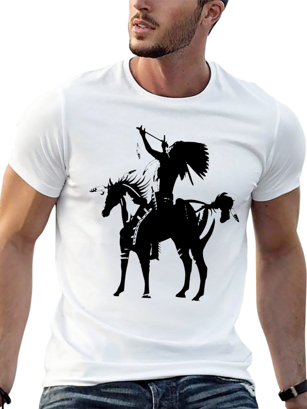 Native American Warrior Graphic Tee