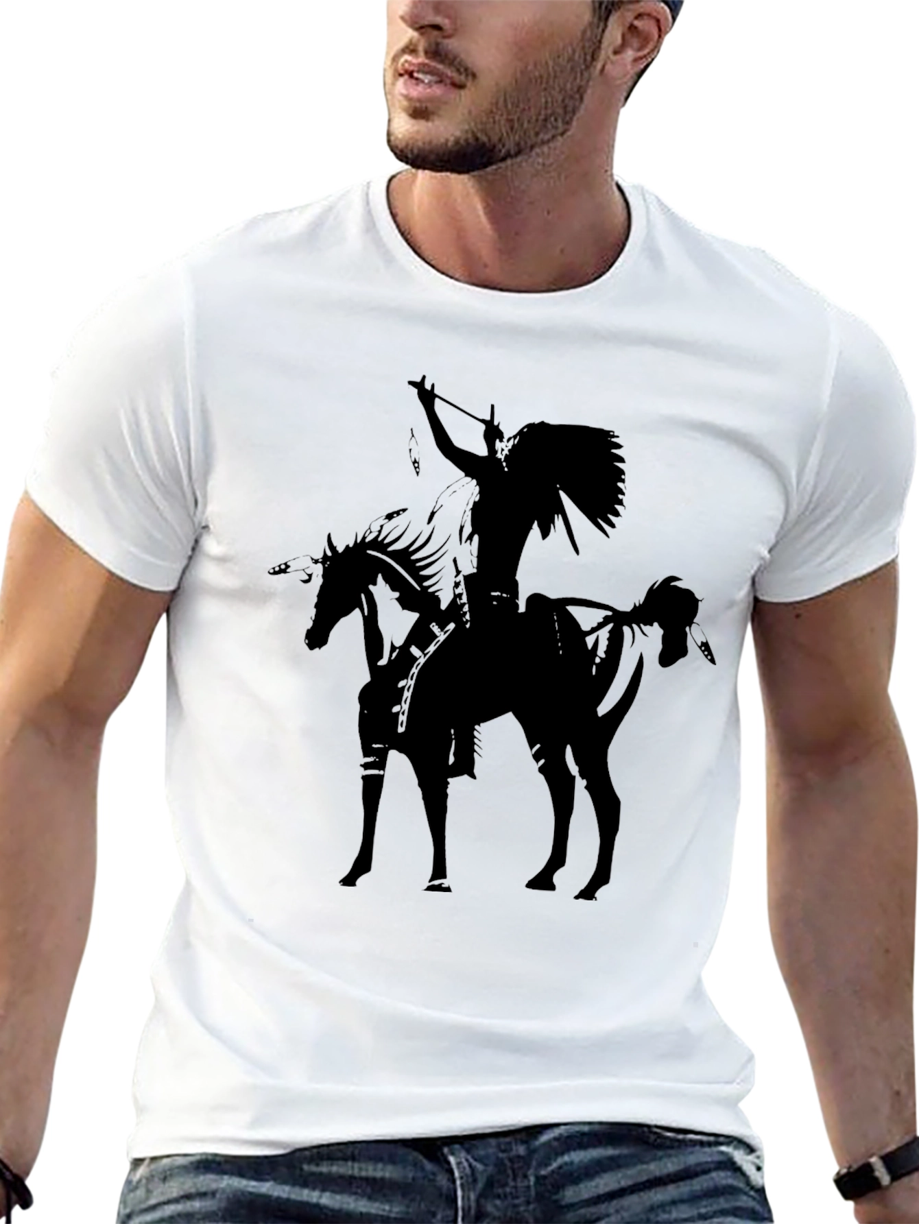 Native American Warrior Graphic Tee