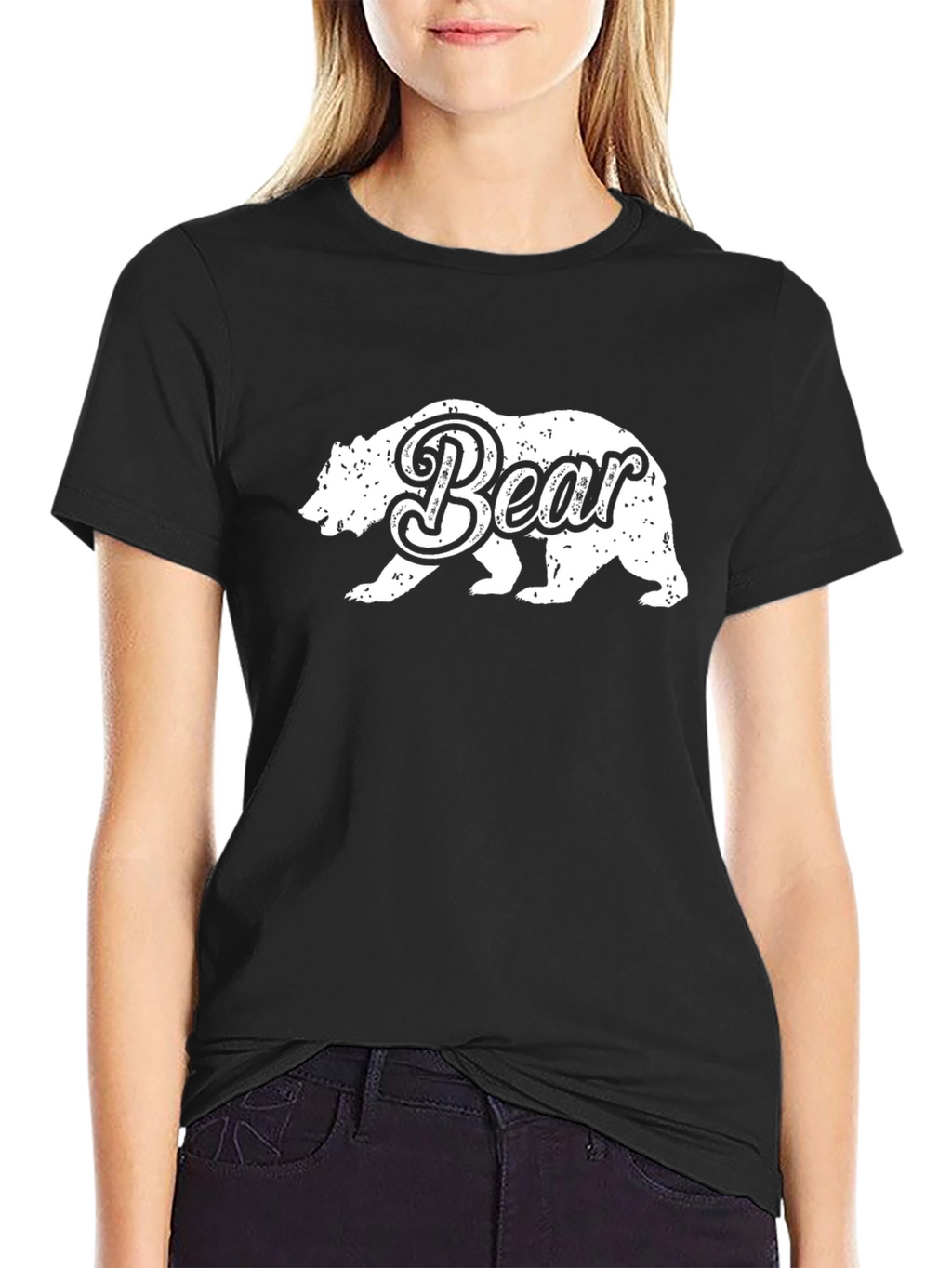 Bear Graphic T-Shirt - Distressed Design