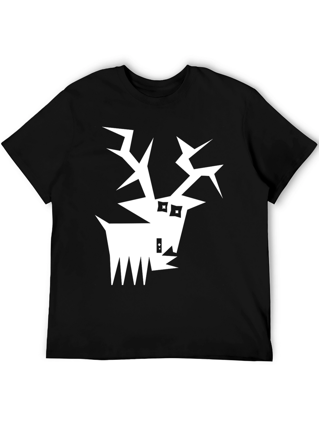 Abstract Reindeer Graphic Tee - Black