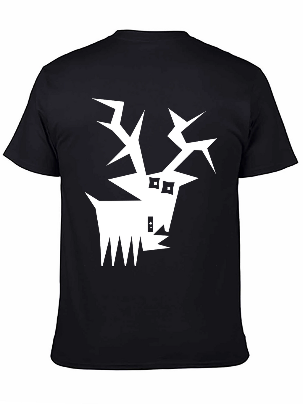 Abstract Reindeer Graphic Tee - Black