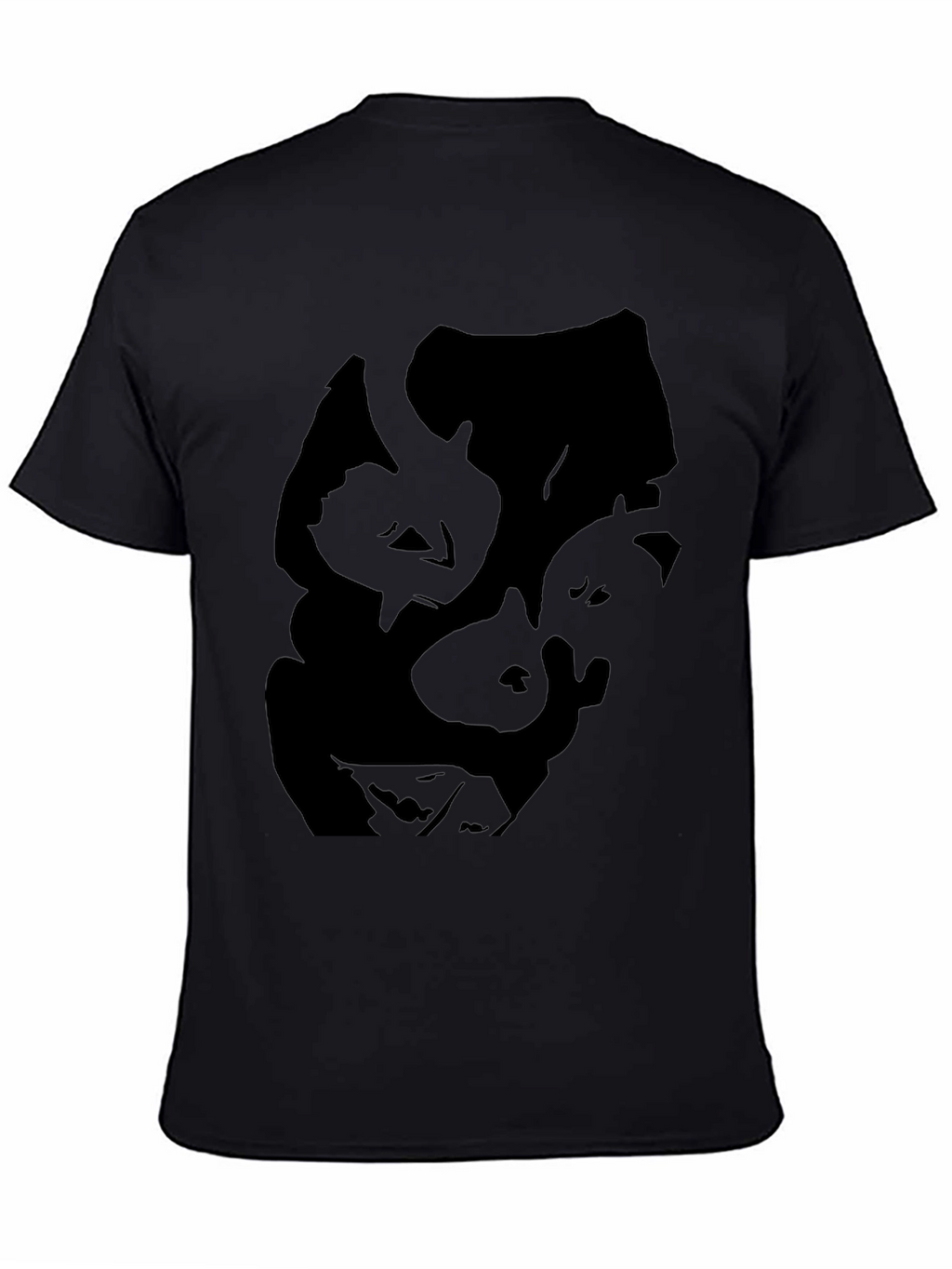 Abstract Face Graphic Mens Black Tee