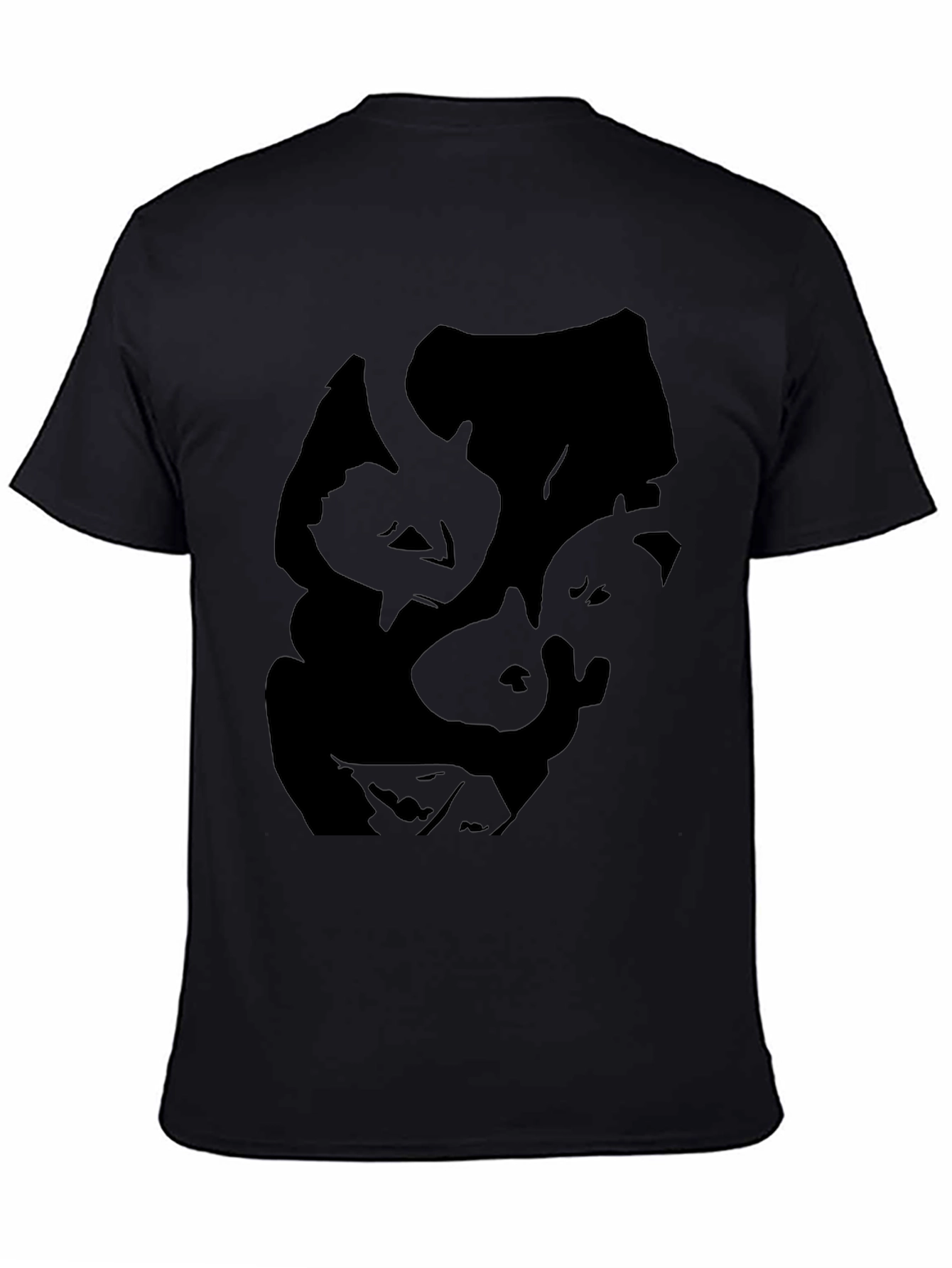 Abstract Face Graphic Mens Black Tee