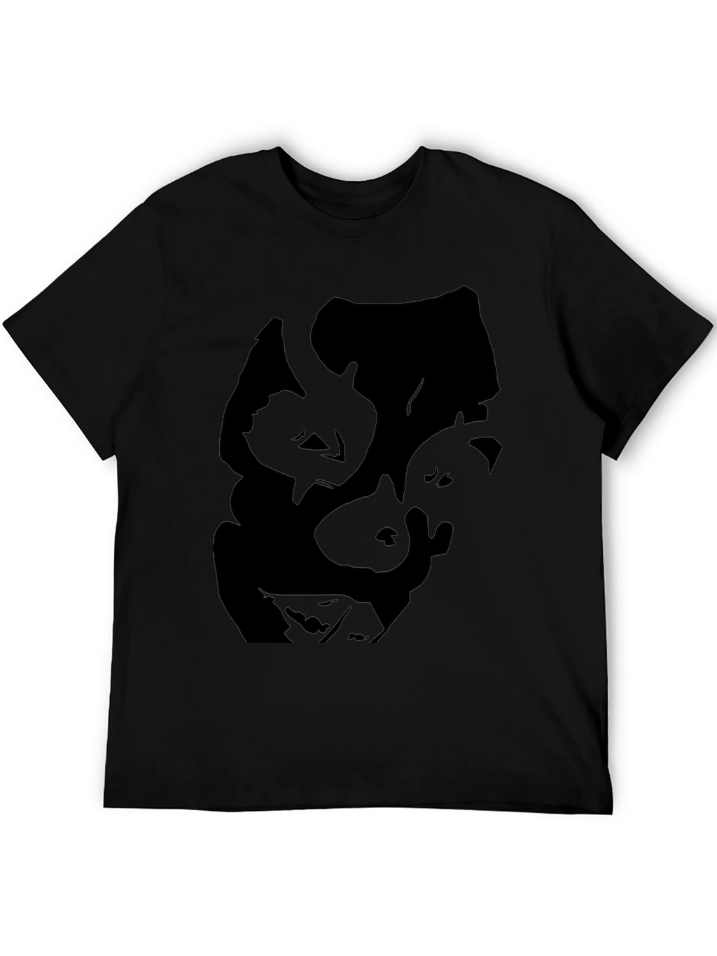 Abstract Face Graphic Mens Black Tee