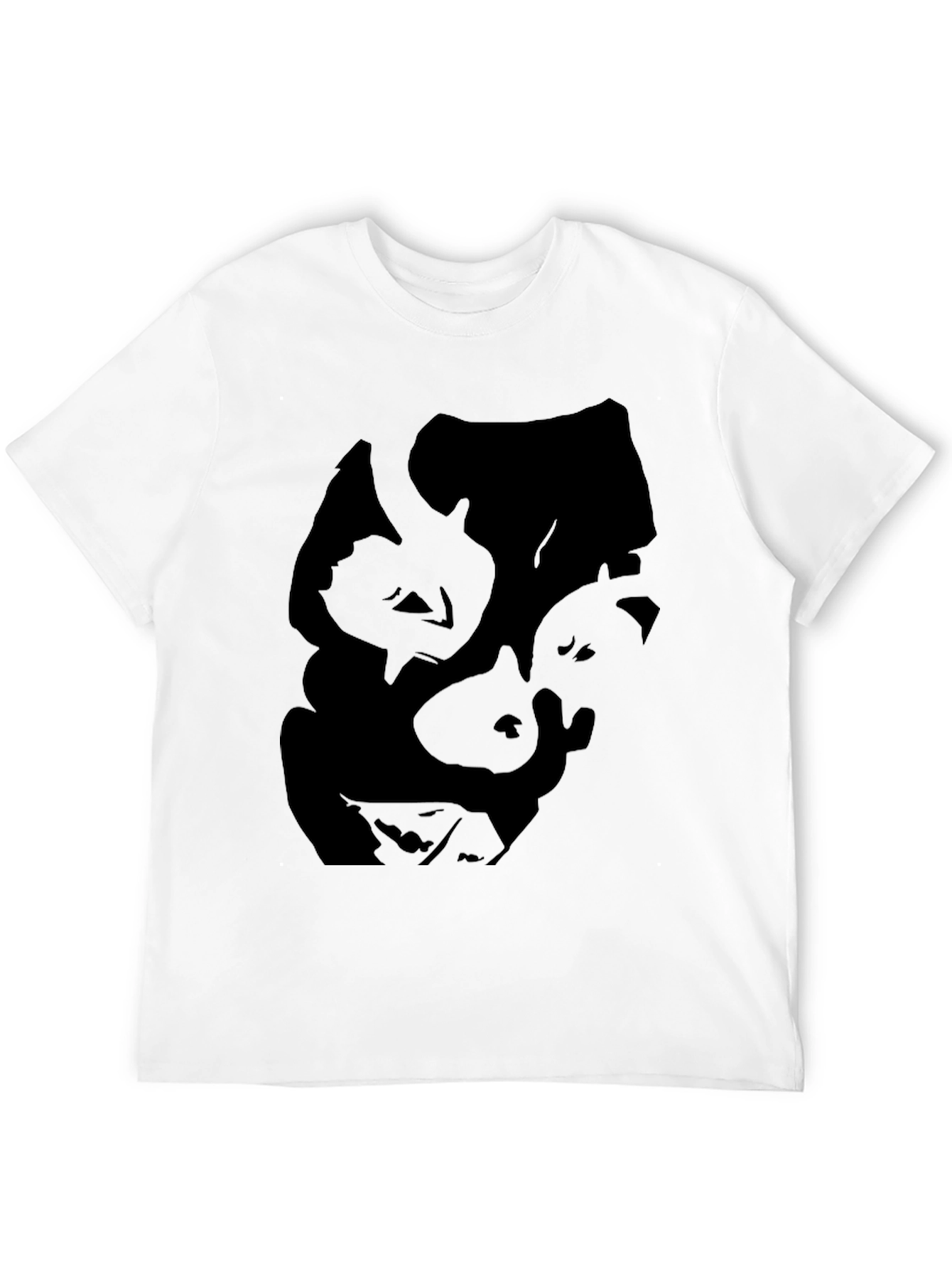 Abstract Face Graphic Mens Black Tee
