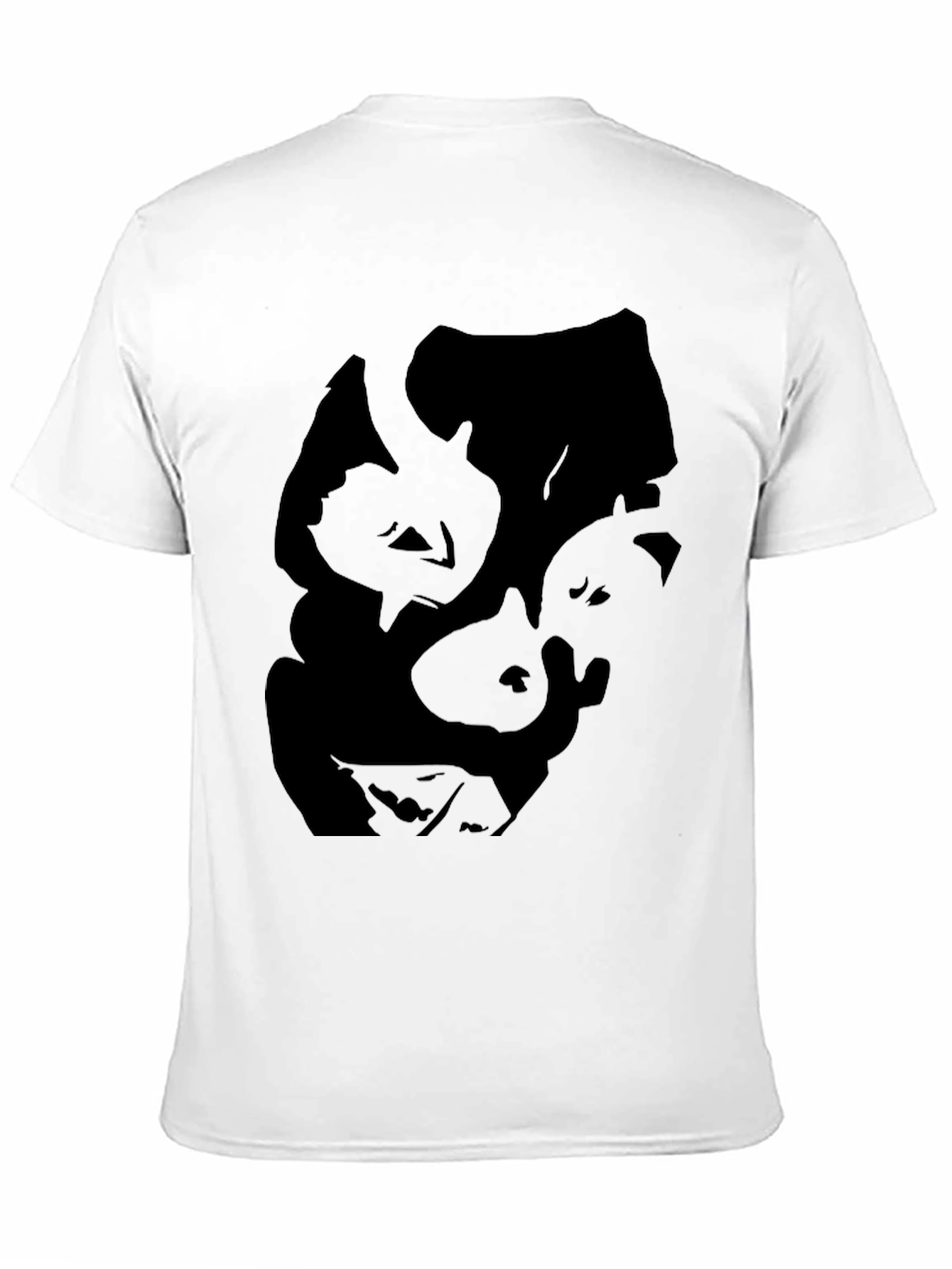 Abstract Face Graphic Mens Black Tee