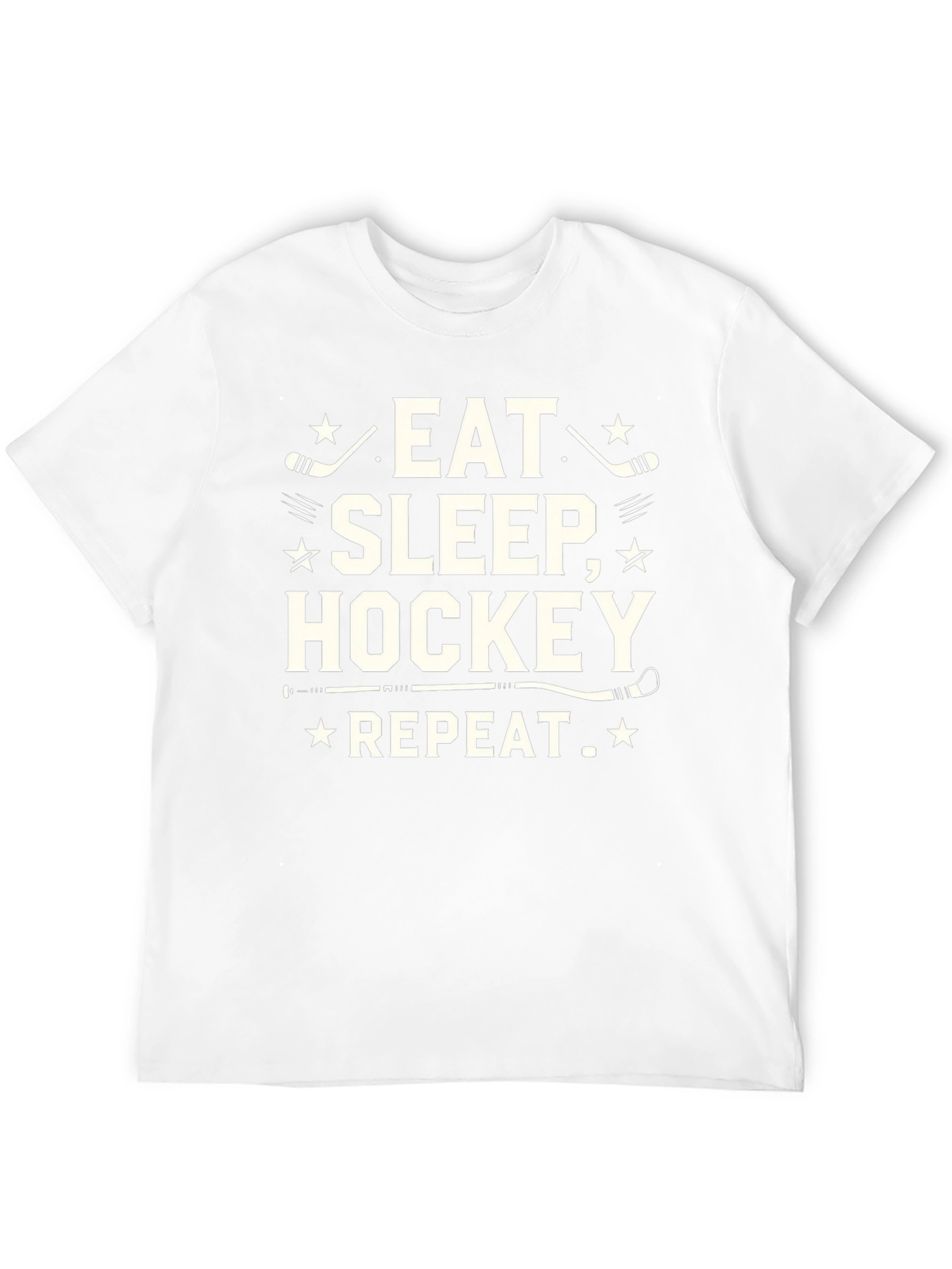Eat Sleep Hockey Repeat Black Graphic Tee